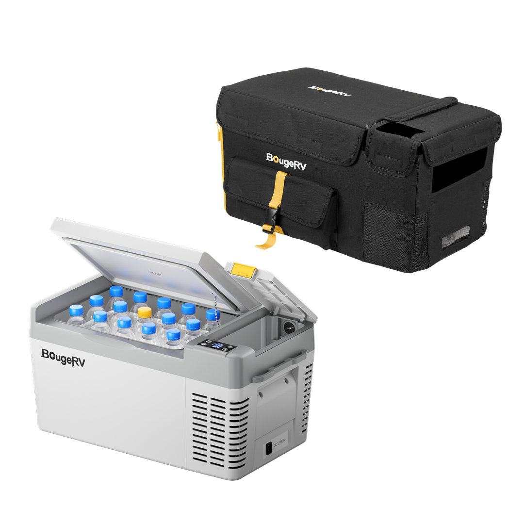 BougeRV CRPRO20 21 Quart 12V Portable Car Fridge Freezer White