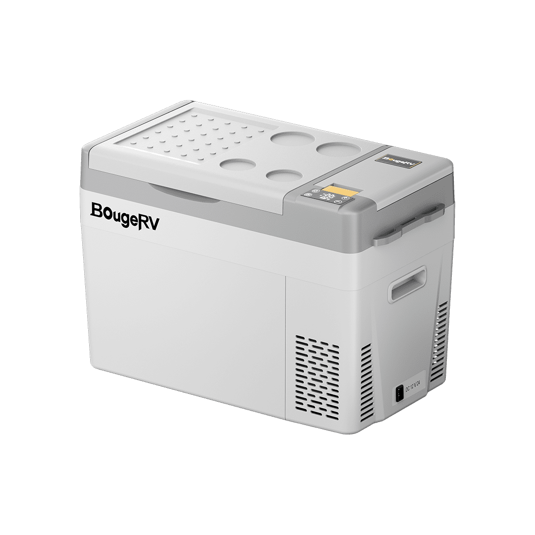 BougeRV CRPRO30 30 Quart 12V Portable Car Fridge Freezer White