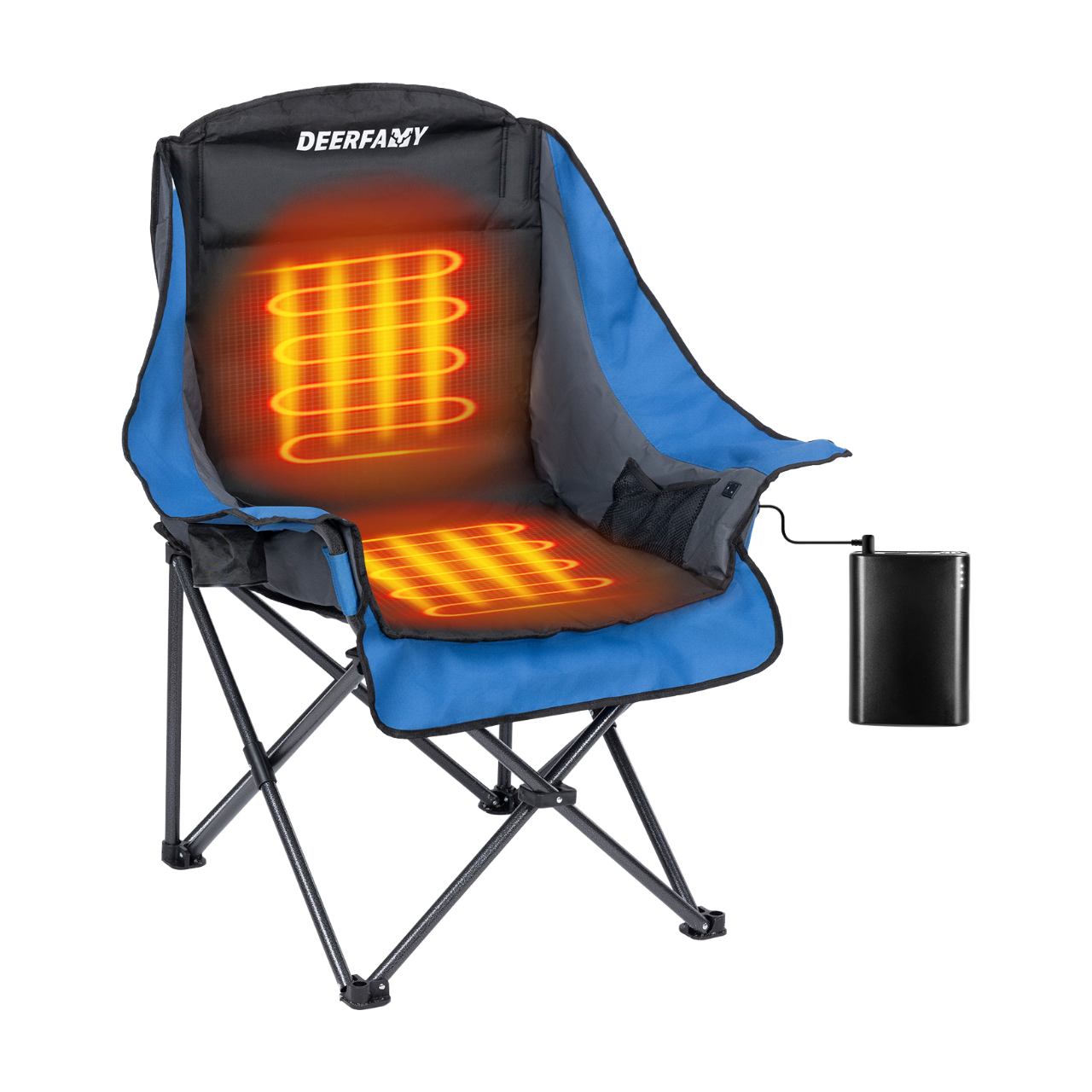 DEERFAMY Heated Camping Chair with 12V Battery Pack