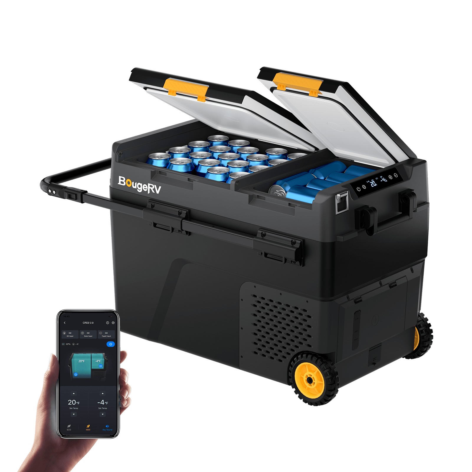 BougeRV CRD2 V2.0 52QT Dual Zone 12V Portable Fridge