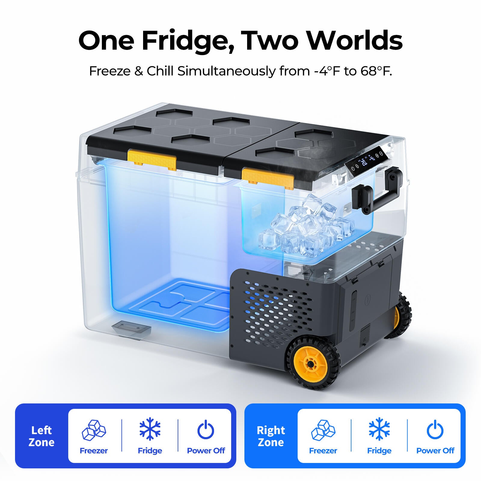 BougeRV CRD2 V2.0 52QT Dual Zone 12V Portable Fridge