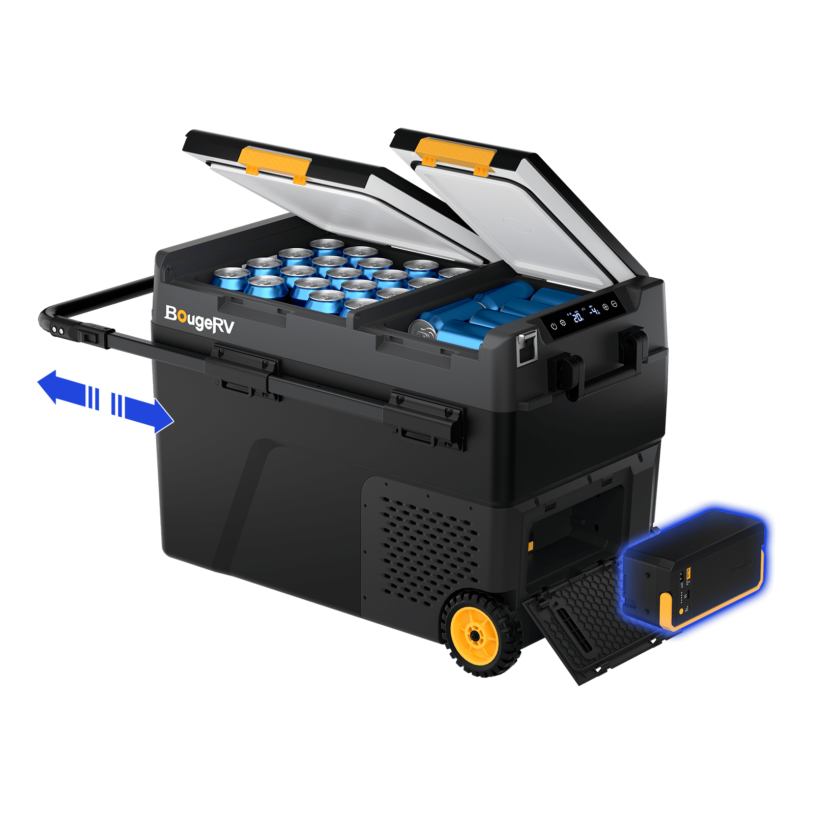 BougeRV CRD2 V2.0 52QT Dual Zone 12V Portable Fridge
