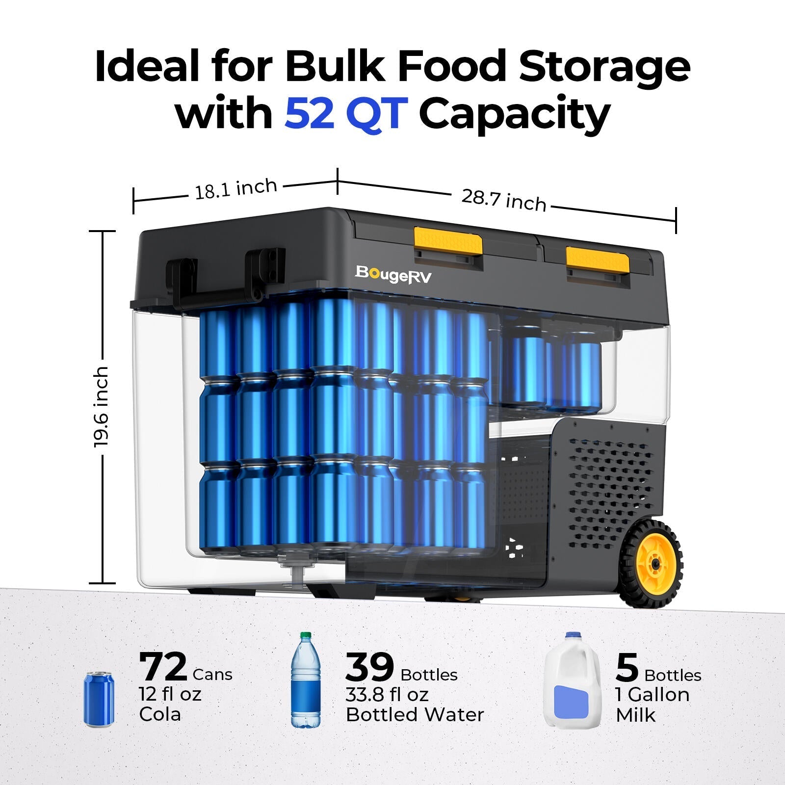 BougeRV CRD2 V2.0 52QT Dual Zone 12V Portable Fridge