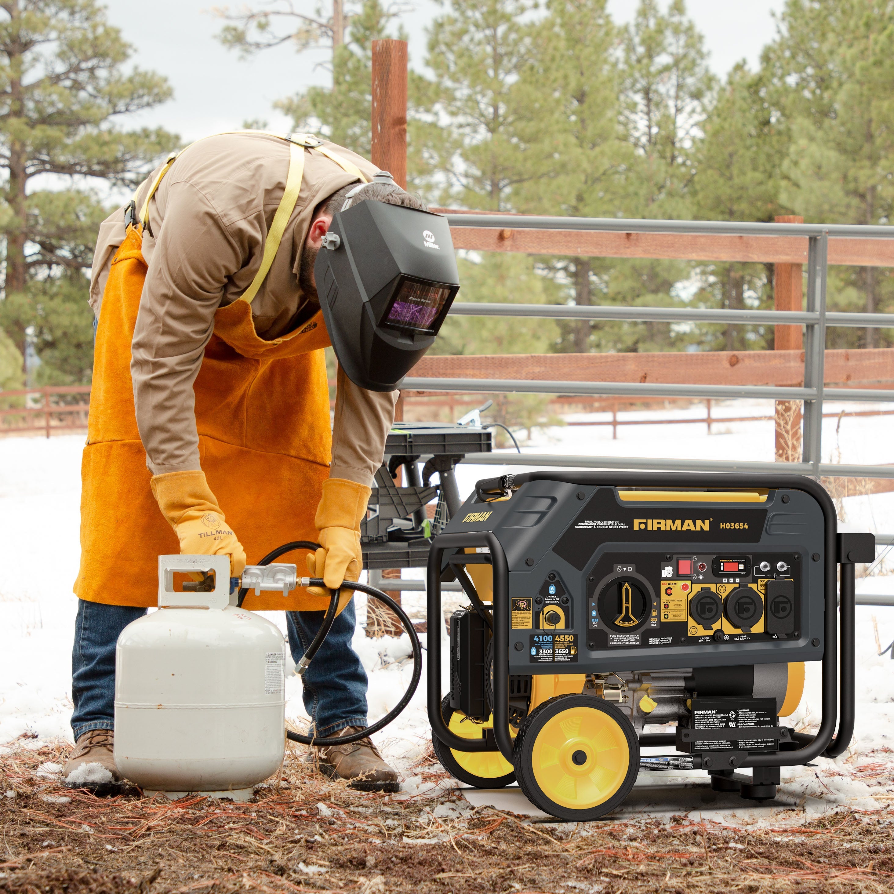 Dual Fuel 4550/3650W Portable Generator Electric Start with CO Alert