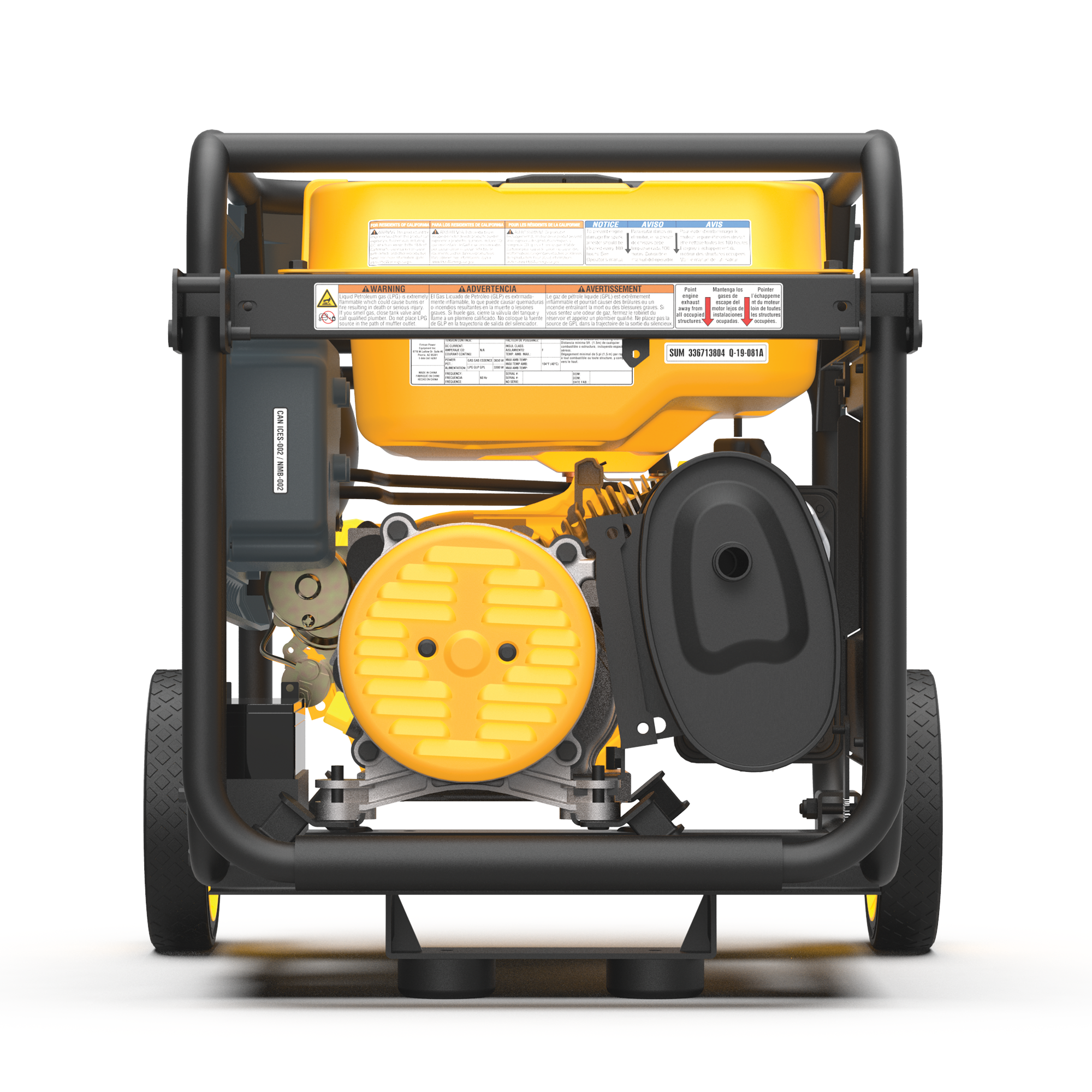 Dual Fuel 4550/3650W Portable Generator Electric Start with CO Alert