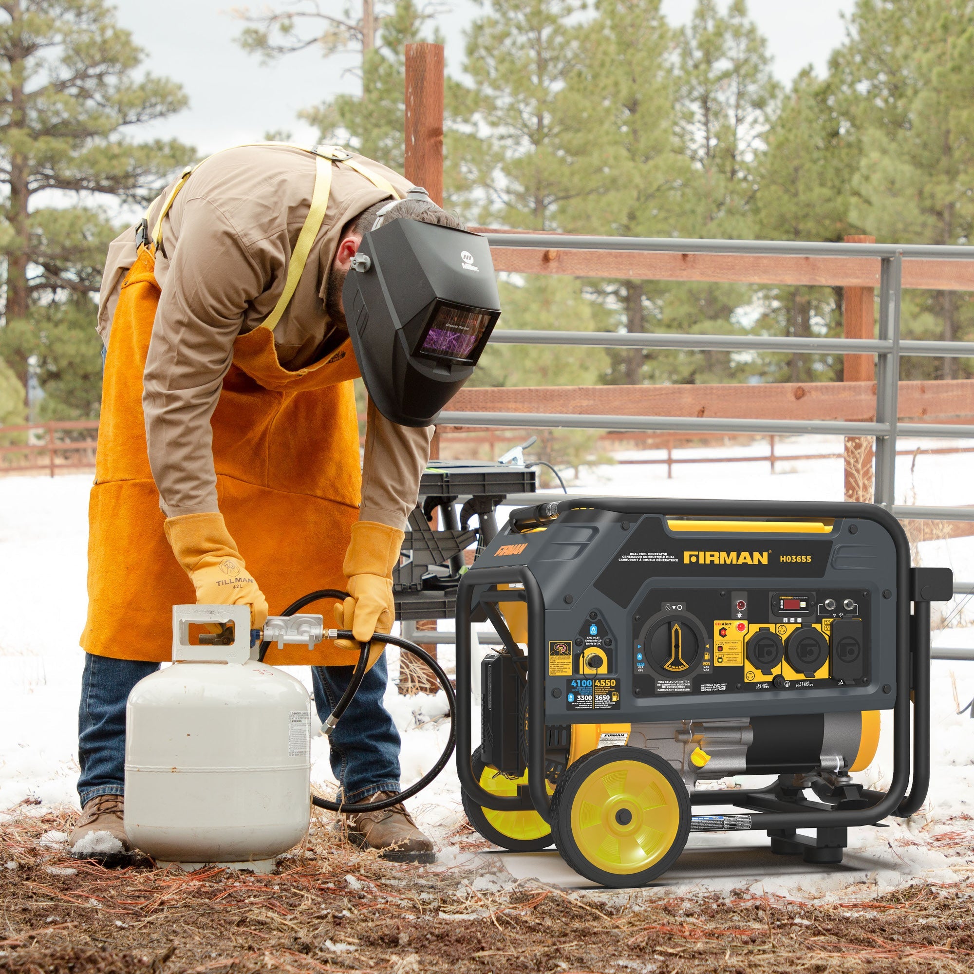 Dual Fuel Portable Generator 4550/3650W Recoil Start