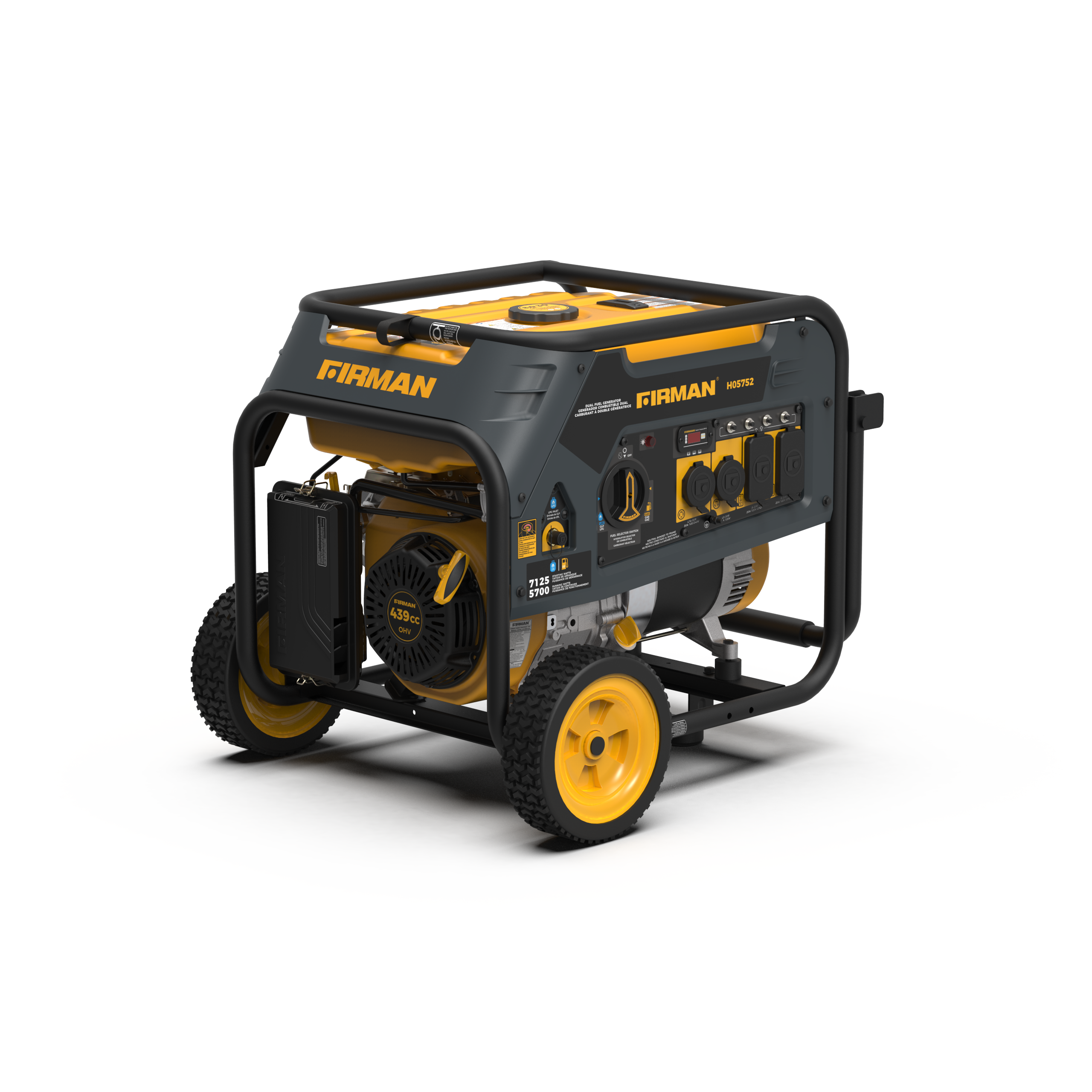 Dual Fuel 5700W Portable Generator Recoil Start 120/240V