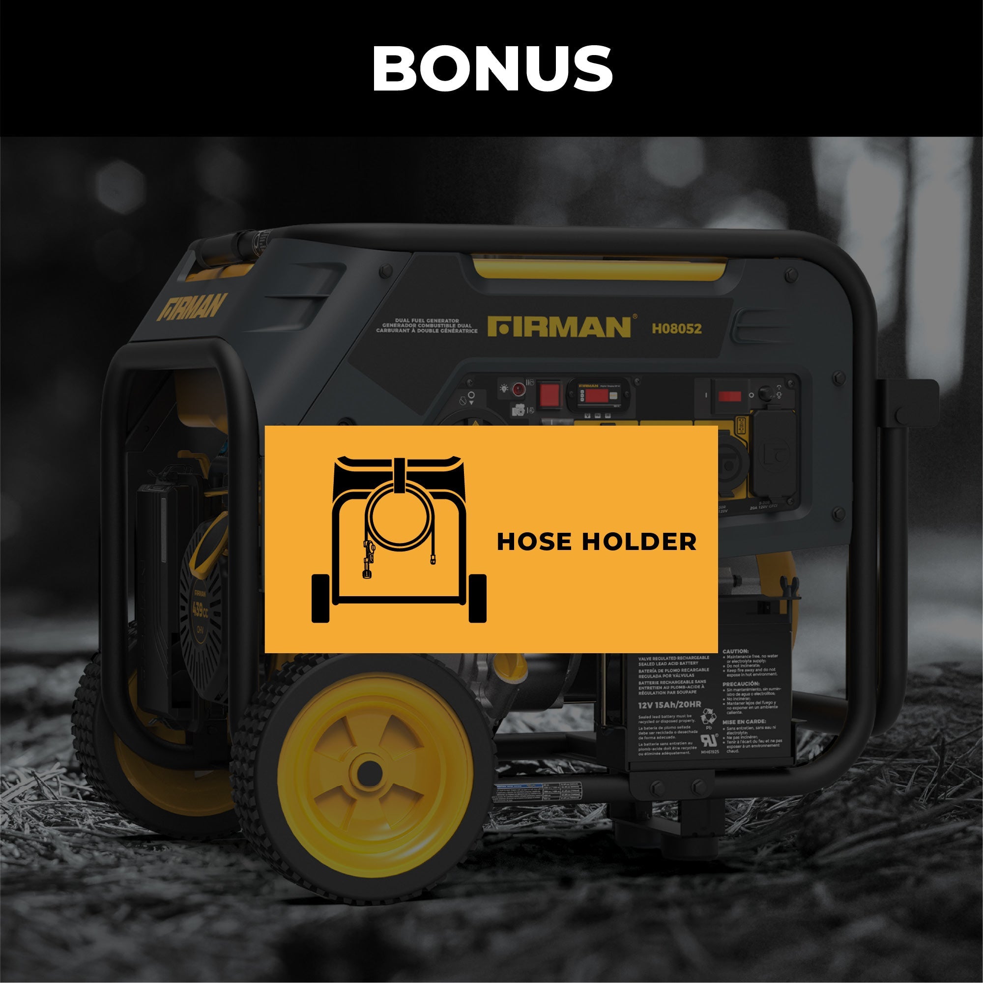 Dual Fuel Portable Generator 10000/8000W Electric Start 120/240V with CO alert