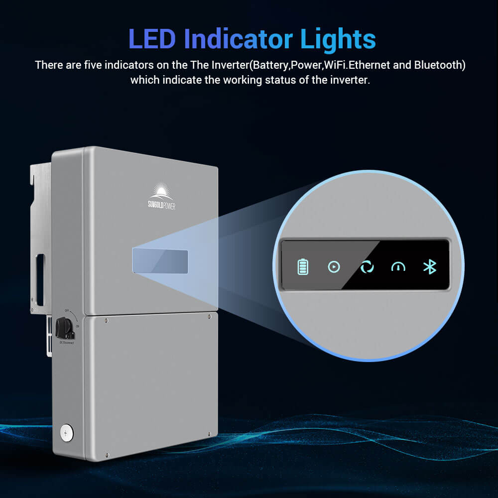 High Voltage 11.4KW Hybrid Split Phase Inverter with APS Transmitter
