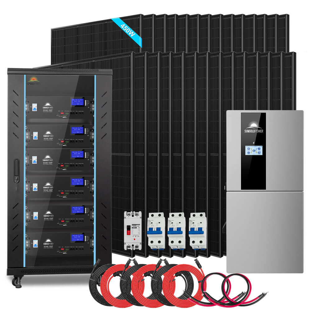 Hybrid Solar Kit 11.4KW 48V Split Phase 30.72KWH Lithium Battery 28 X 450 Watt Solar Panel SGH-11N3E