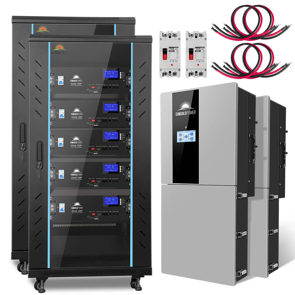 Hybrid Solar Kit 11.4KW 48V Split Phase 51.2 KWH Lithium Battery 36 X 450 Watt Solar Panel SGH-11N5E