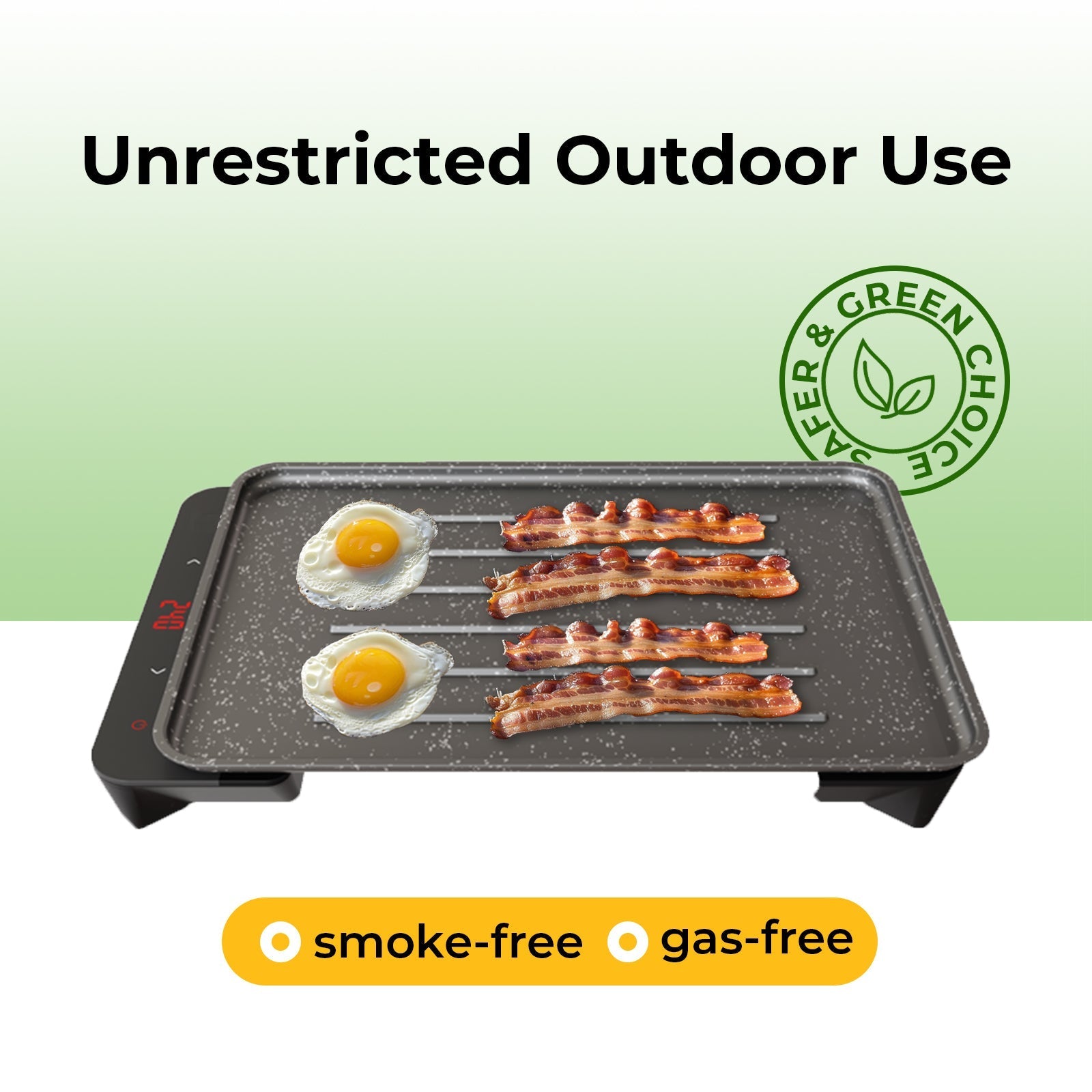 BougeRV Lightweight Portable Outdoor Electric Griddle Smokeless