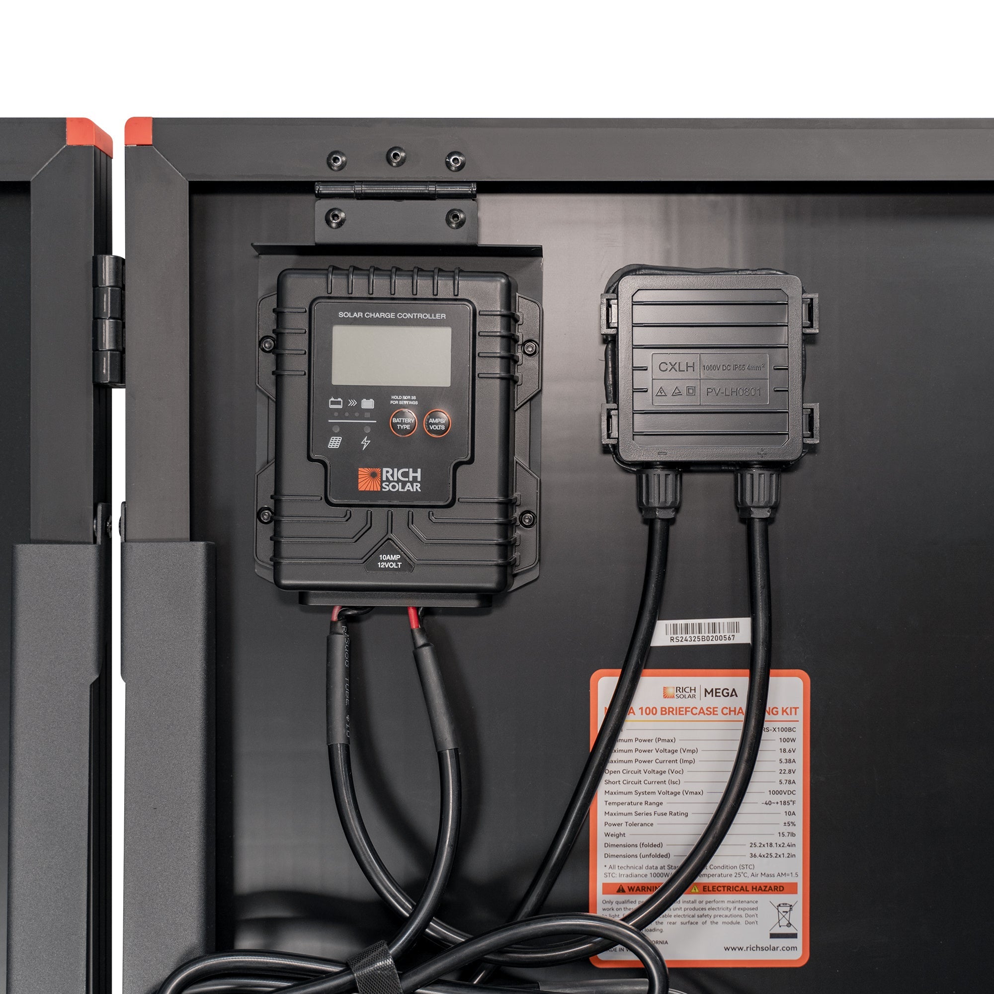Rich Solar MEGA 100 Portable Briefcase Charging Kit | 100 Watt Portable Solar Panel | Premium 12V Portable Solar Panel for Generators, Boats, Power Stations | High Efficiency
