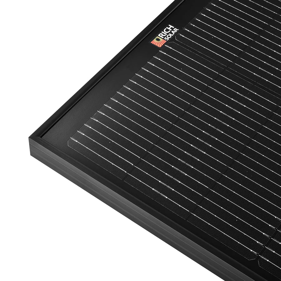 Rich Solar MEGA 100 SLIM | 100 Watt Slim Solar Panel | Compact 12V Off-Grid Narrow Solar Panel for Vans, Overlanders, Boats | 25-Year Output Warranty