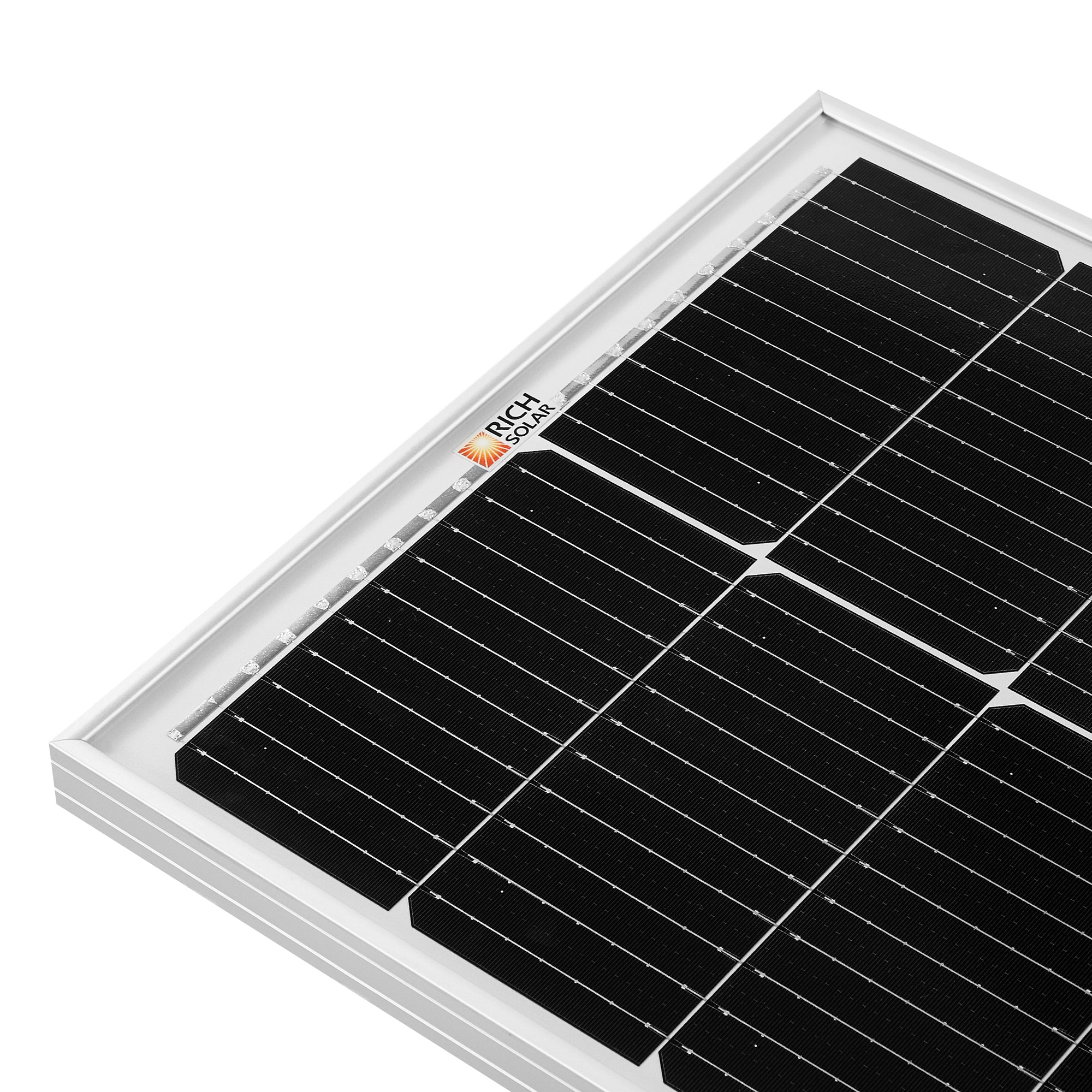Rich Solar MEGA 100 SLIM SLX | 100 Watt Slim Solar Panel | Compact 12V Off-Grid Narrow Solar Panel for Campers, Overlanders, Boats | 25-Year Output Warranty