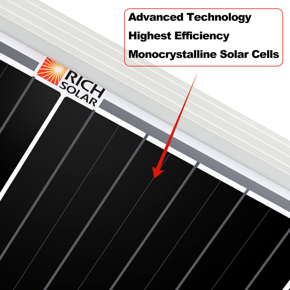Rich Solar MEGA 200 | 200 Watt Solar Panel | Premier 12V Off-Grid Solar Panel for RVs Cabins, Boats | 25-Year Output Warranty