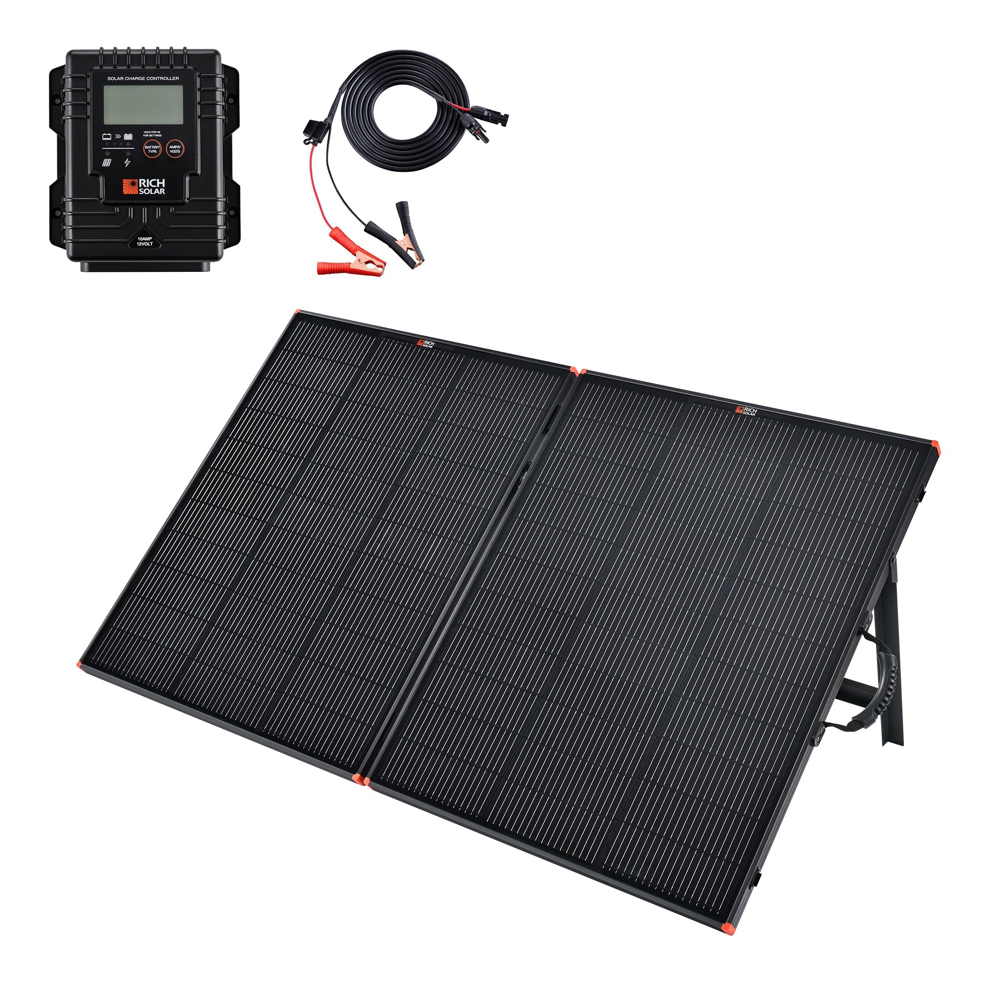 Rich Solar MEGA 200 Portable Briefcase Solar Panel | 200 Watt Portable Solar Panel | Powerful 12V Portable Solar Panel for Generators, Power Stations, Campers | High Efficiency