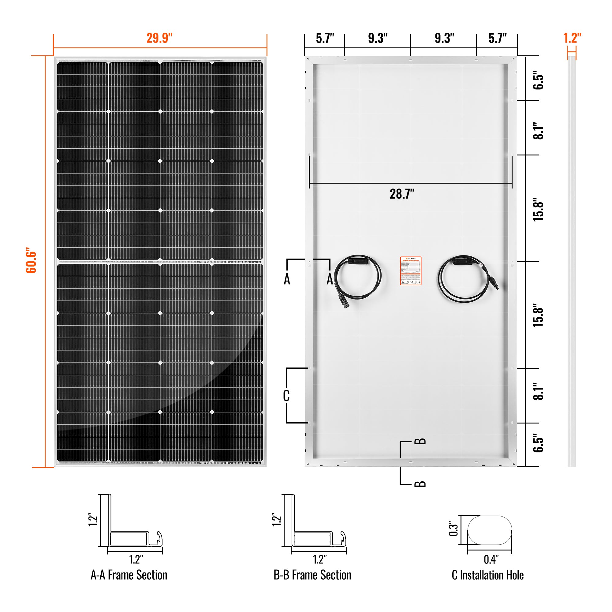 Rich Solar MEGA 250 PRO | 250 Watt 24 Volt Solar Panel | Premium 24V Off-Grid Solar Panel for Campers, Tiny Homes, Cabins | 25-Year Output Warranty