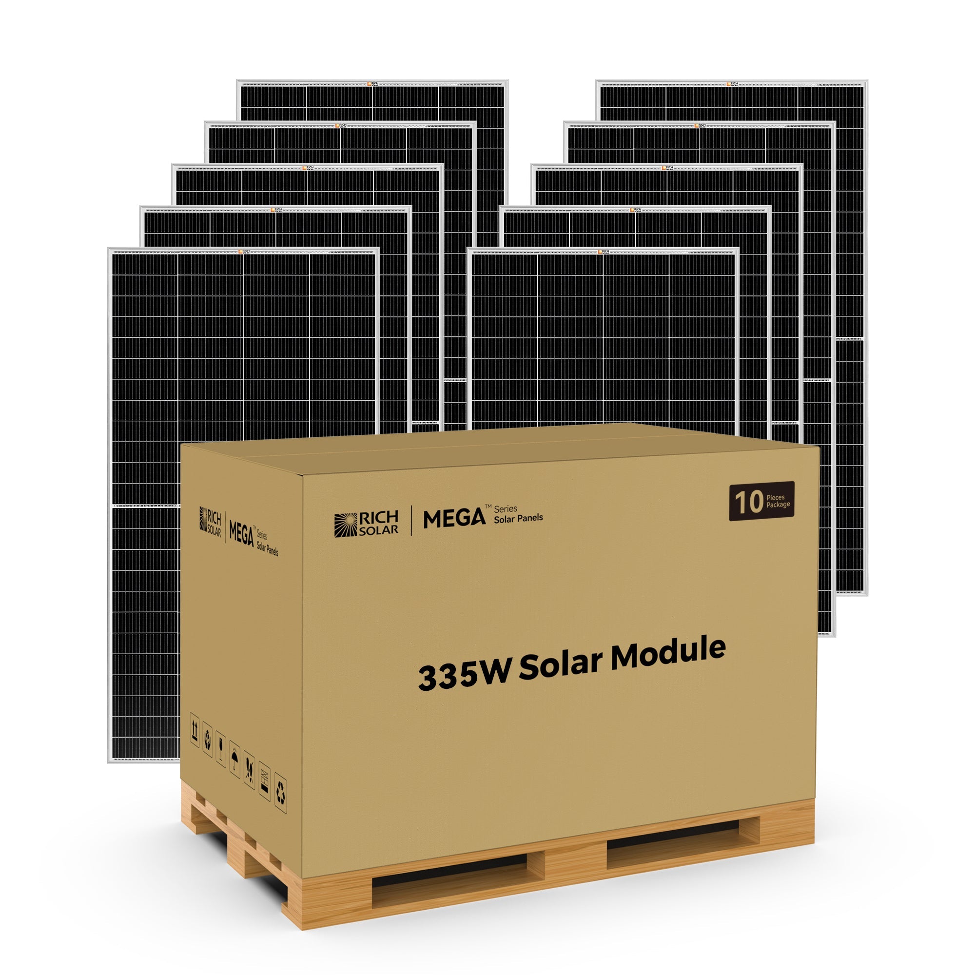 Rich Solar MEGA 335 PRO | 335 Watt Solar Panel | Premium Grid-tie or Off-grid Solar Panel for Residential, Commercial, Agriculture | 25-Year Output Warranty