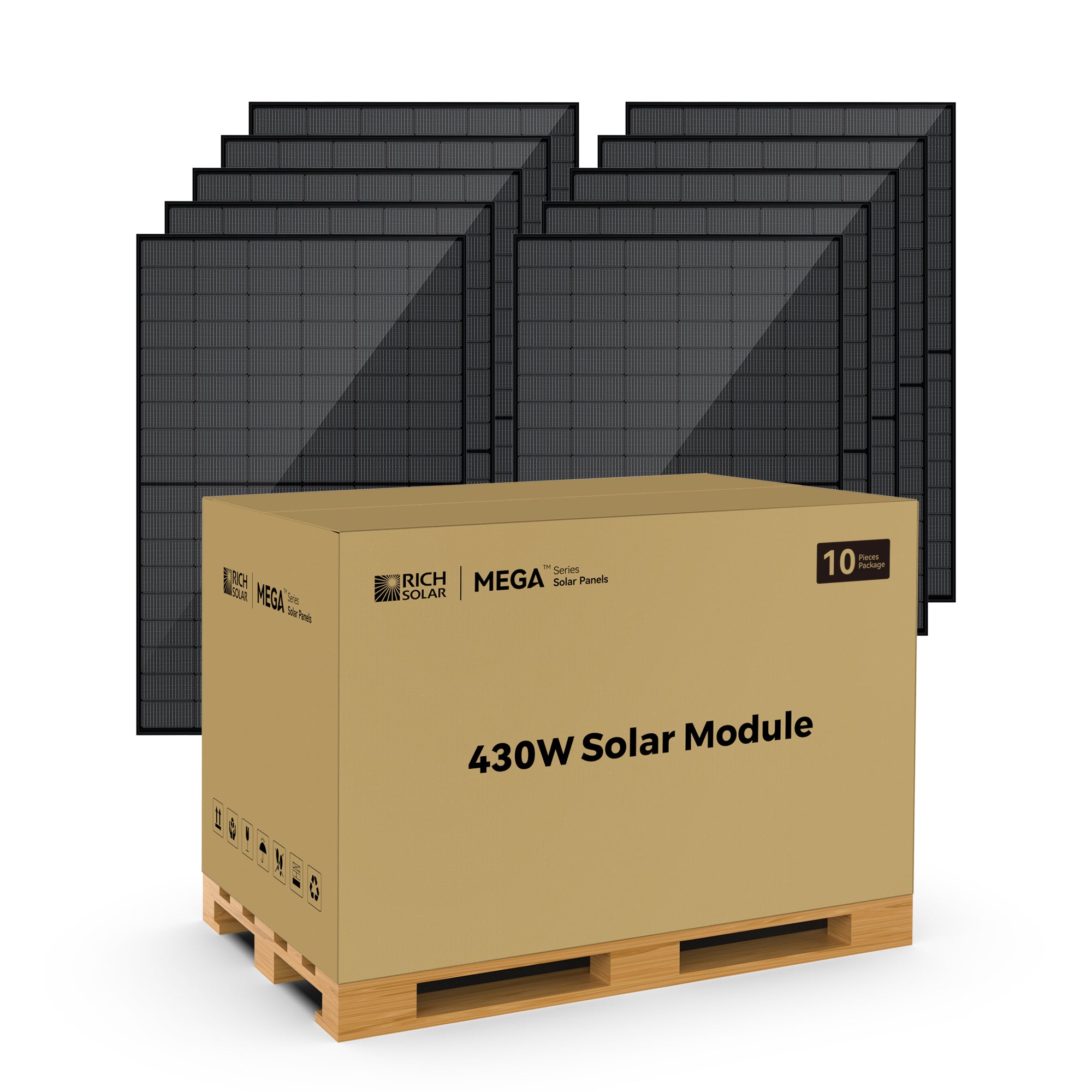 Rich Solar MEGA 430 BIFACIAL | 430W Bifacial N-Type Solar Panel | Premium 24V Grid-tie or Off-grid Solar Panel for Residential, Commercial, Agriculture | 25-Year Output Warranty
