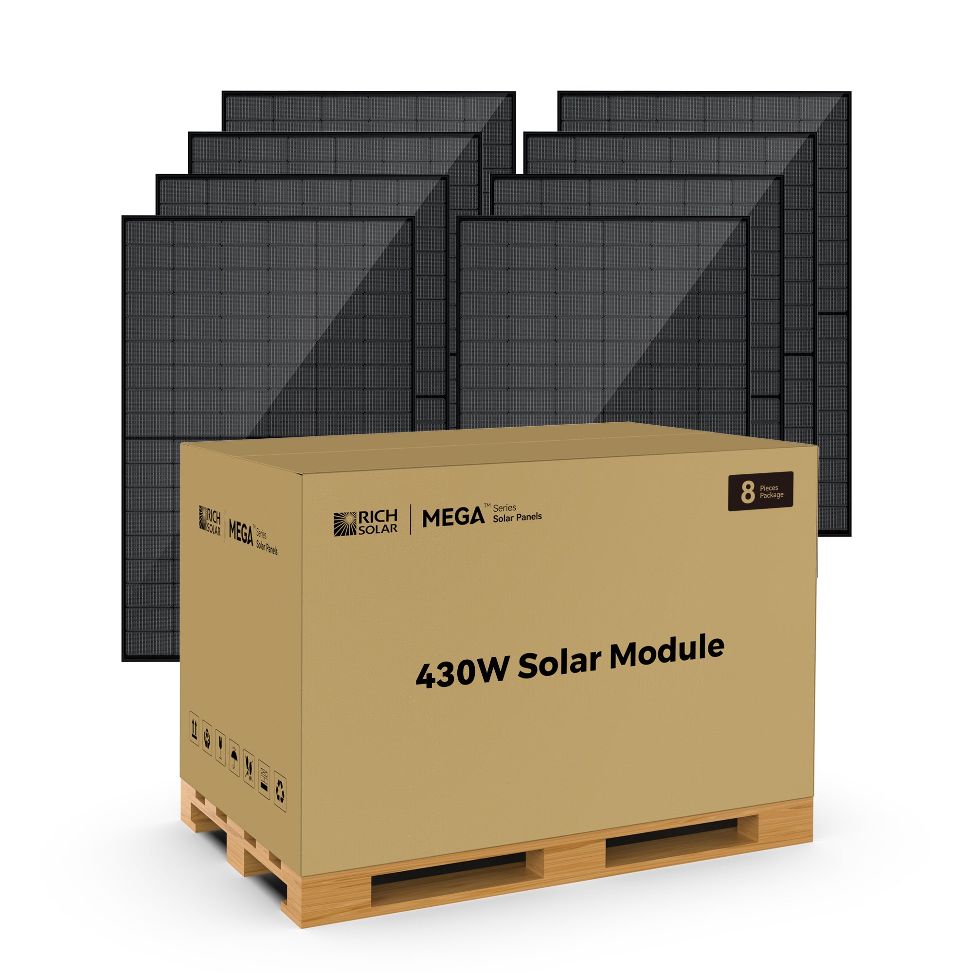 Rich Solar MEGA 430 BIFACIAL | 430W Bifacial N-Type Solar Panel | Premium 24V Grid-tie or Off-grid Solar Panel for Residential, Commercial, Agriculture | 25-Year Output Warranty