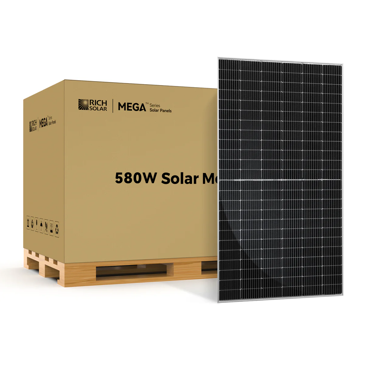 Rich Solar MEGA 580 BIFACIAL | 580 Watt Bifacial Solar Panel | Premium Grid-tie or Off-grid Solar Panel for Residential, Commercial, Agriculture | 25-Year Output Warranty