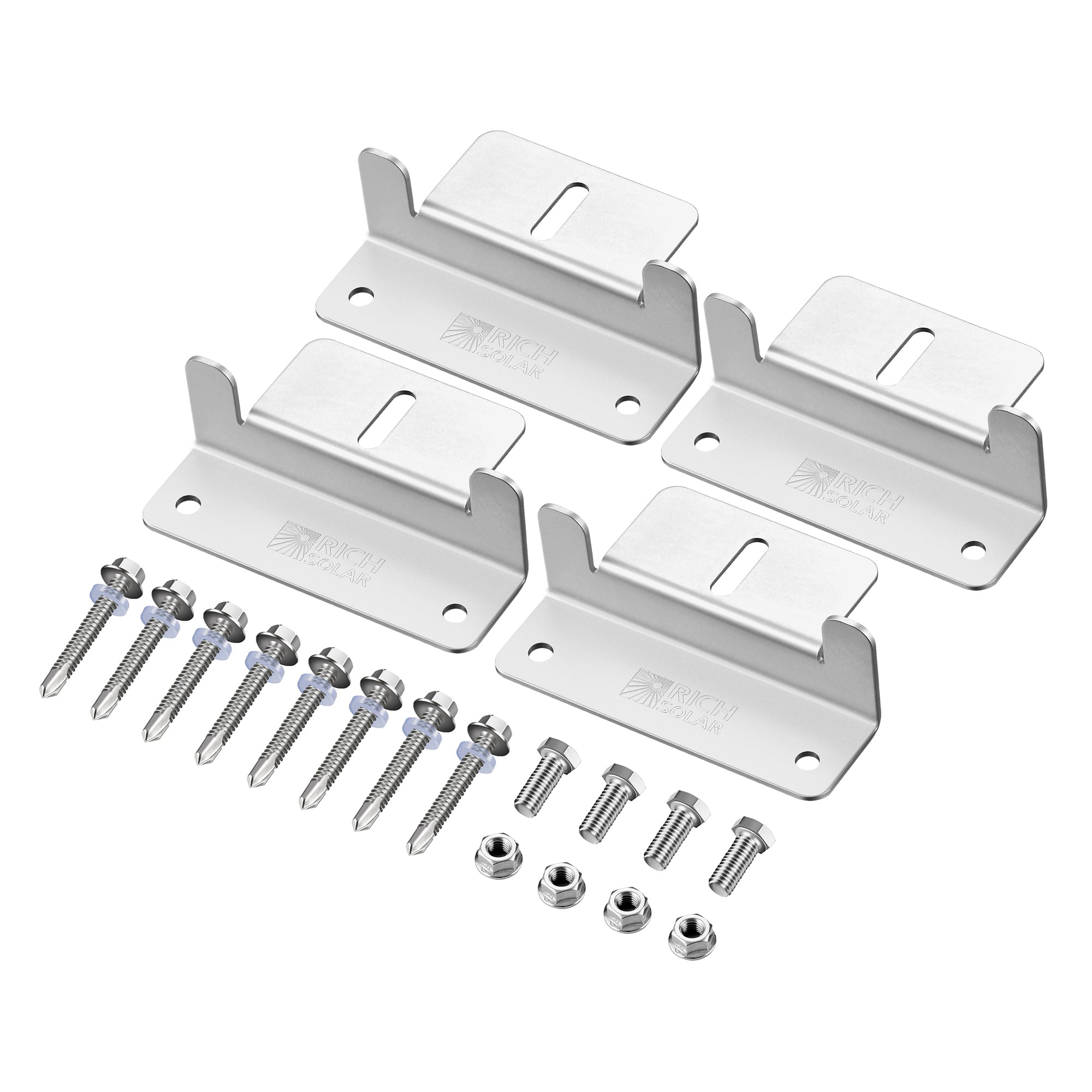 Rich Solar Z-Brackets | Mounting Hardware Z-Brackets with Screws | Designed for RICH SOLAR MEGA Series Solar Panels | Pack of Four