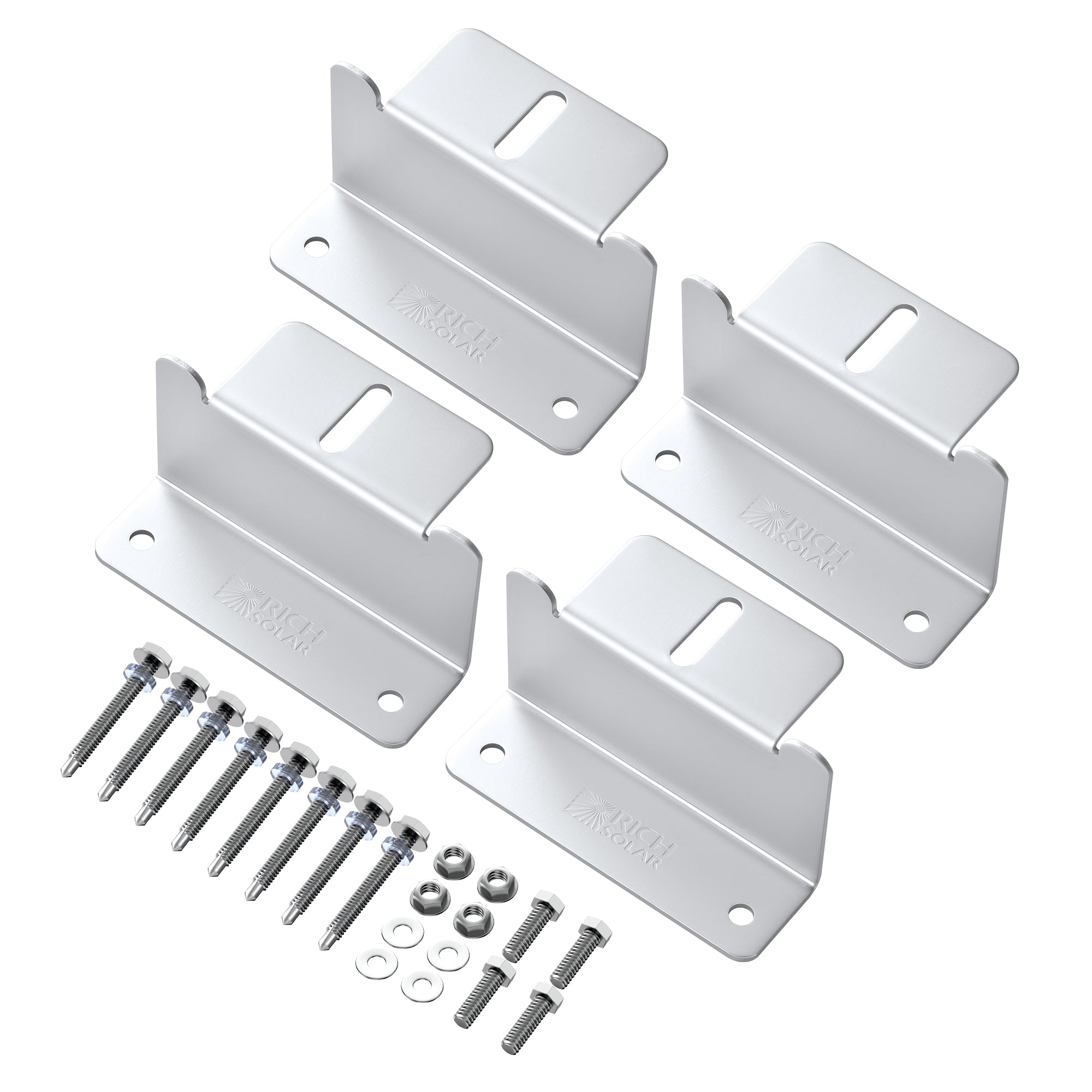 Rich Solar Z-Brackets | Mounting Hardware Z-Brackets with Screws | Designed for RICH SOLAR MEGA Series Solar Panels | Pack of Four