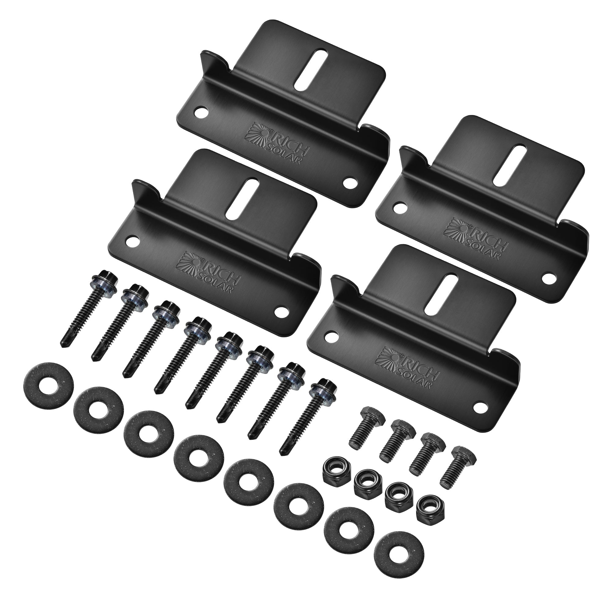 Rich Solar Z-Brackets | Mounting Hardware Z-Brackets with Screws | Designed for RICH SOLAR MEGA Series Solar Panels | Pack of Four