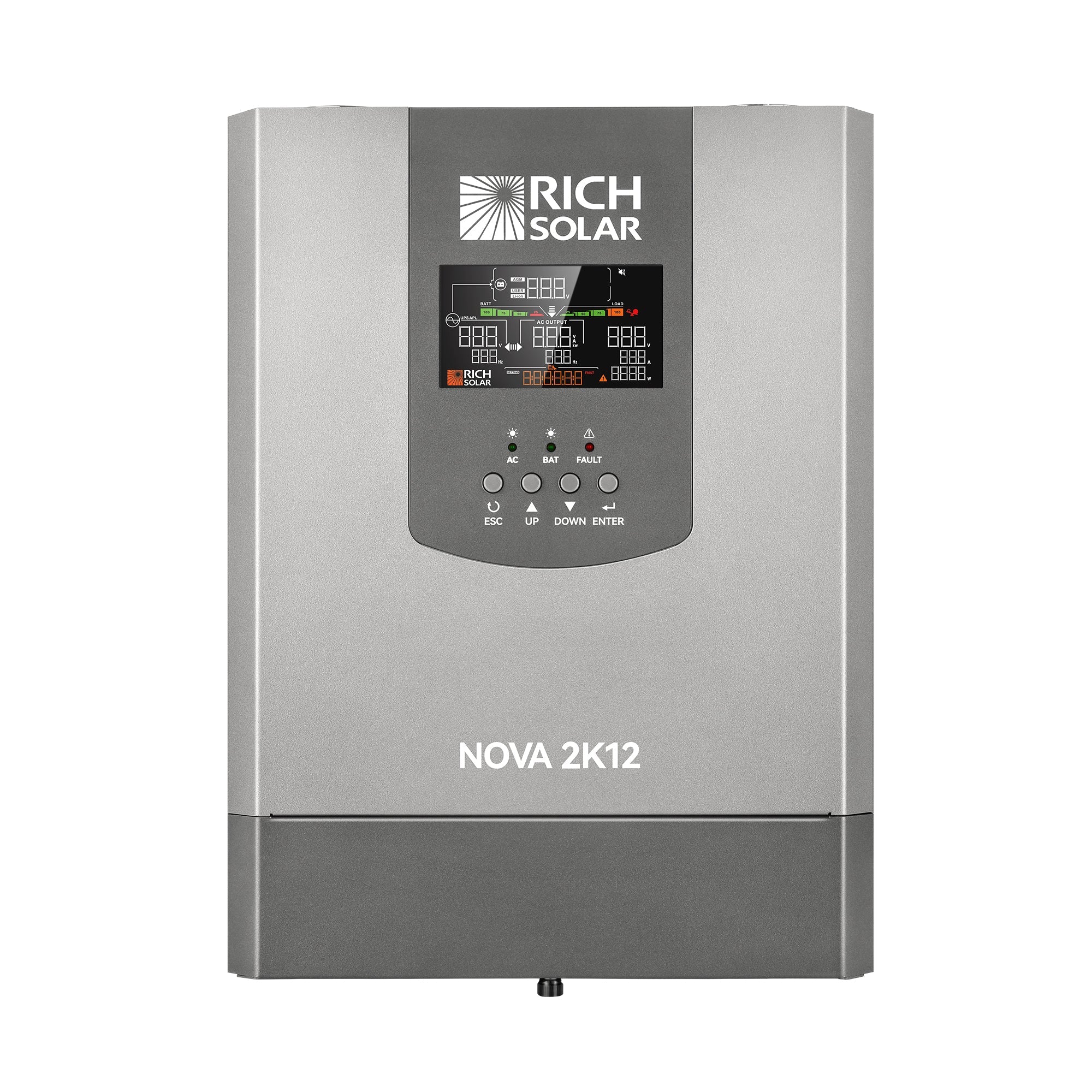 Rich Solar NOVA 2K12 | 2000W 12V Pure Sine Wave Inverter with Built-in Transfer Switch | UL458 Certified for RVs, Campers, Trailers, Vans