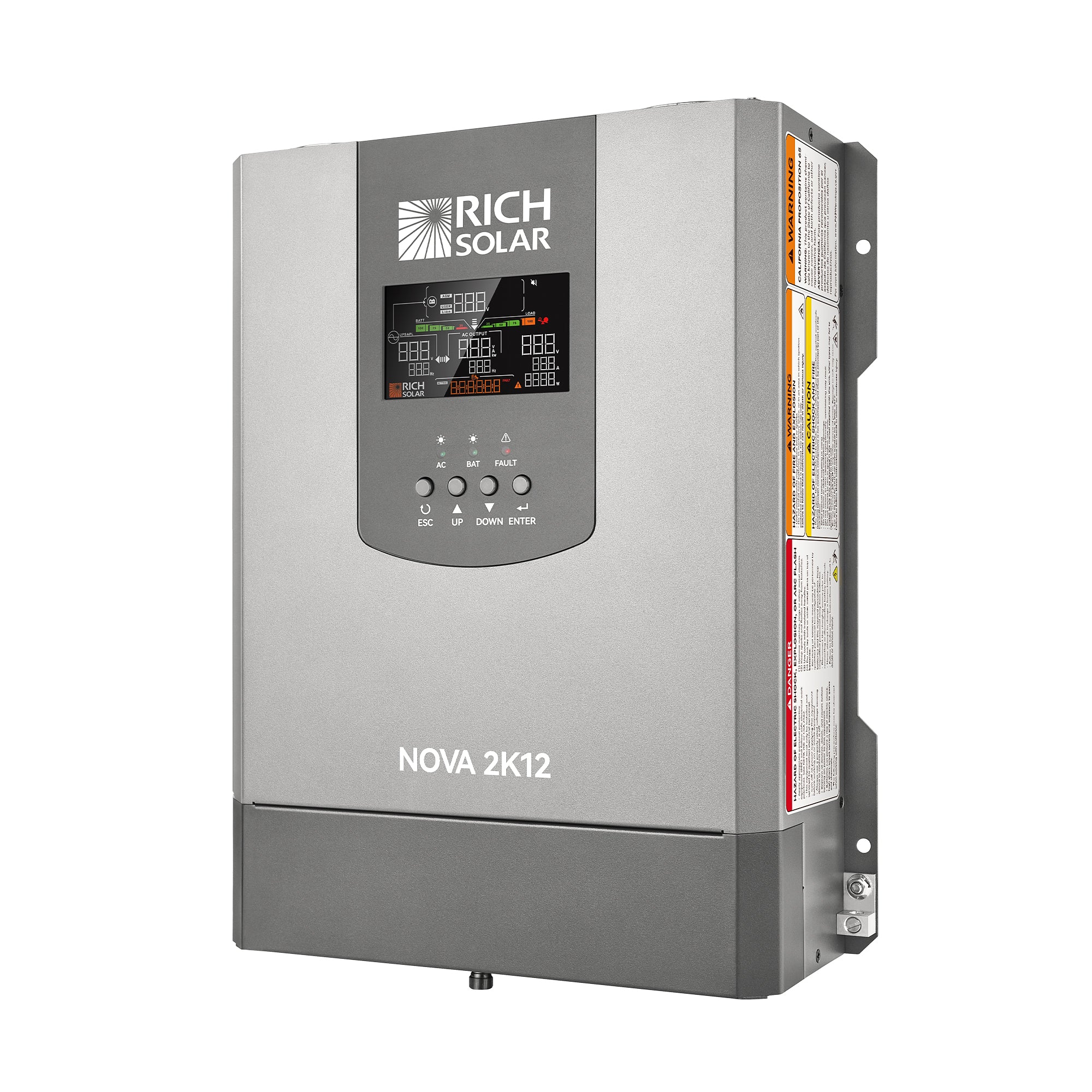 Rich Solar NOVA 2K12 | 2000W 12V Pure Sine Wave Inverter with Built-in Transfer Switch | UL458 Certified for RVs, Campers, Trailers, Vans