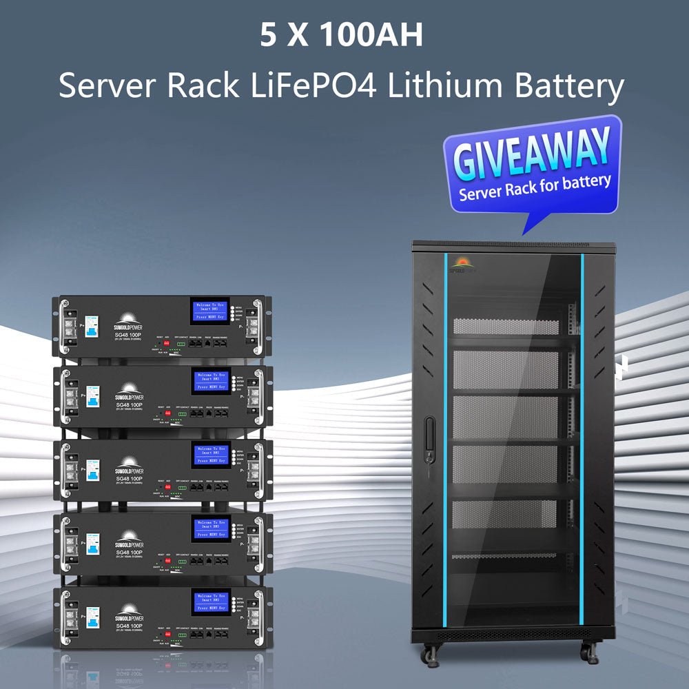 Off-Grid Solar Kit 12000W 48VDC 120V/240V LifePo4 25.6KWH Lithium Battery 12 X 415 Watts Solar Panels SGR- 12K20E