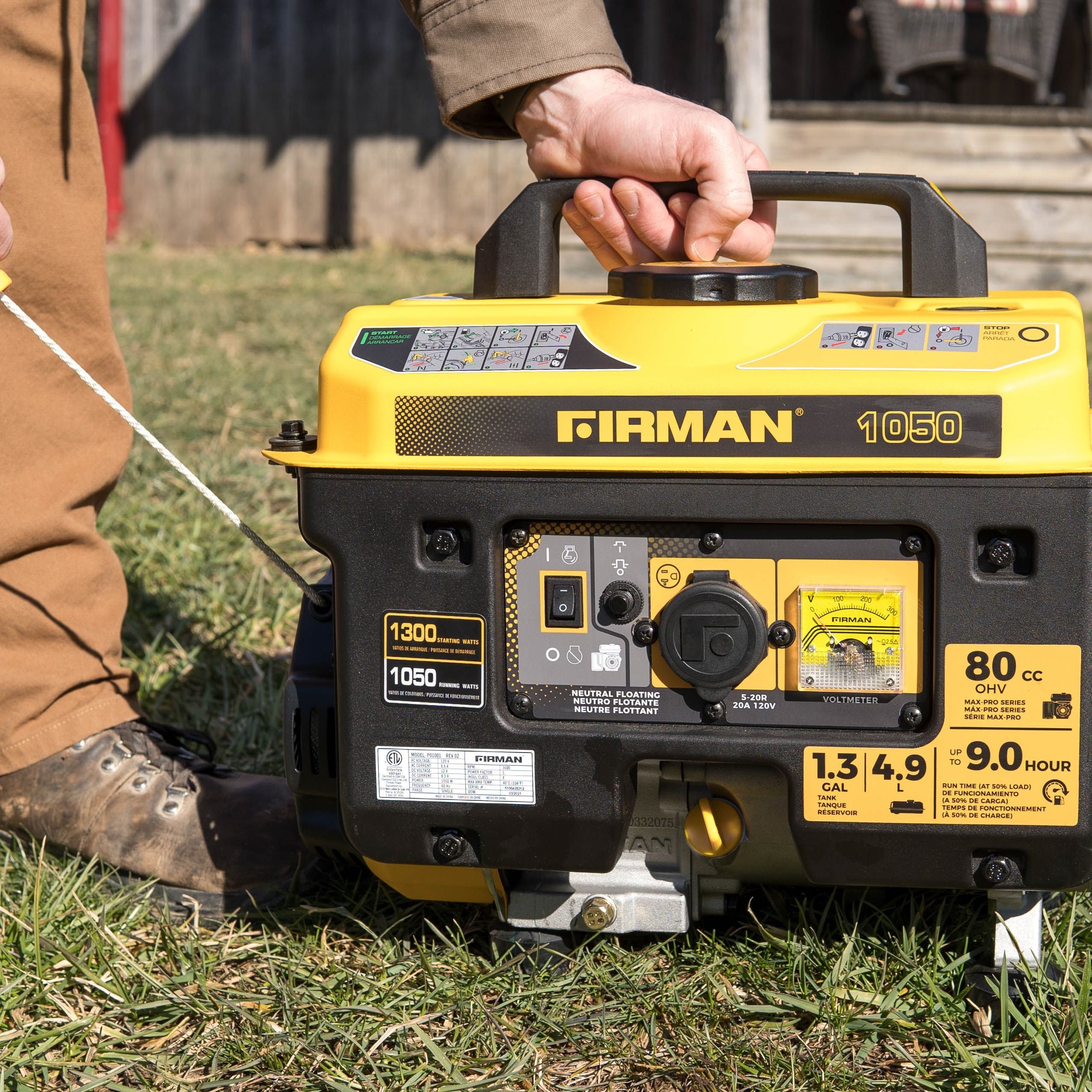 Gas Portable Generator 1300/1050W Recoil Start