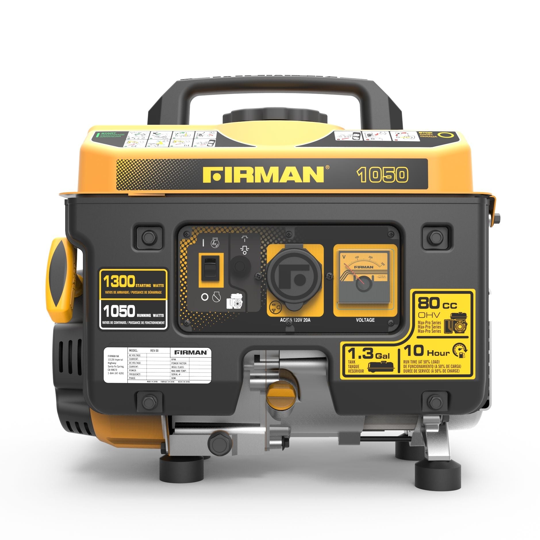 Gas Portable Generator 1300/1050W Recoil Start