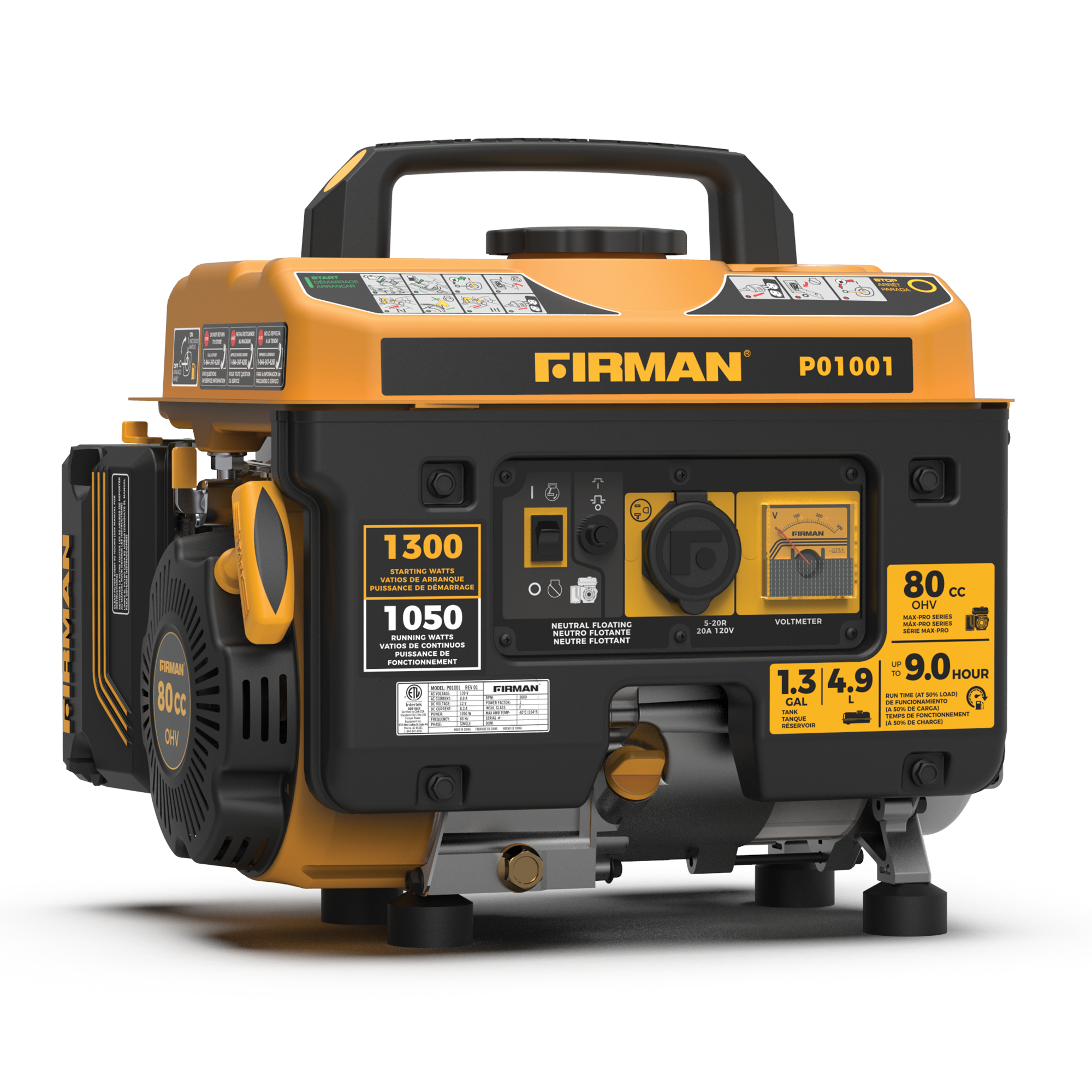 Gas Portable Generator 1300/1050W Recoil Start