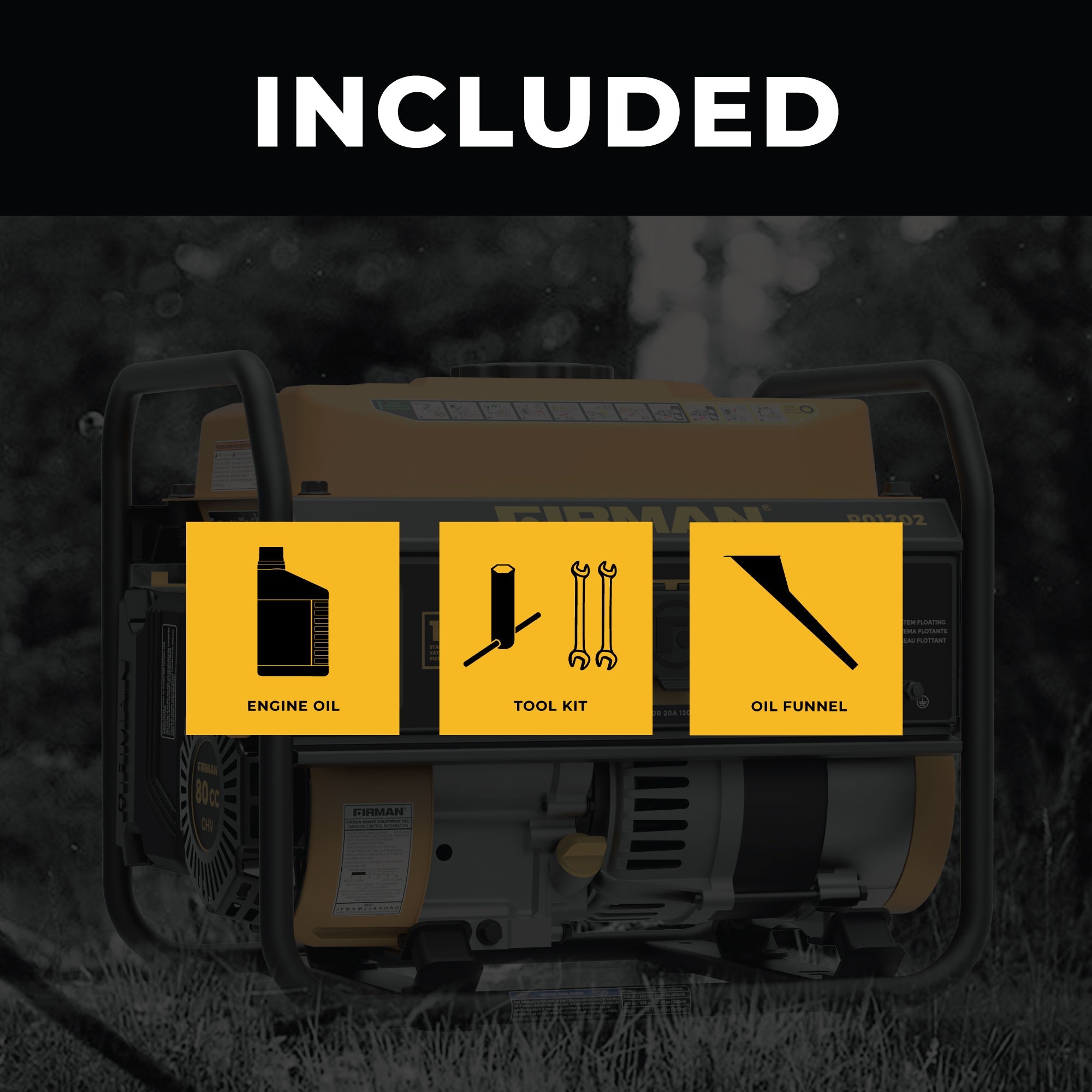 Gas Portable Generator 1500/1200W Recoil Start