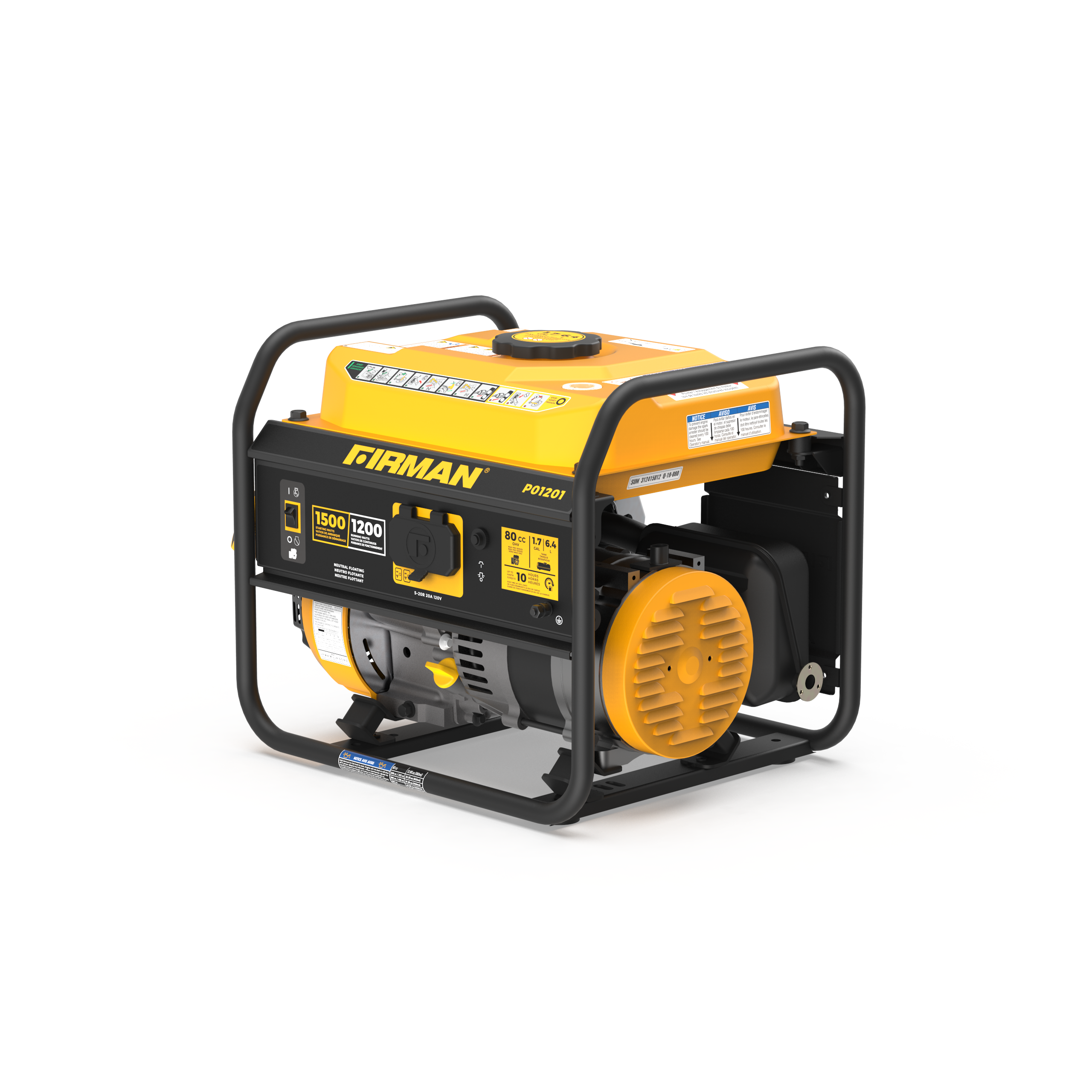 Gas Portable Generator 1500/1200W Recoil Start