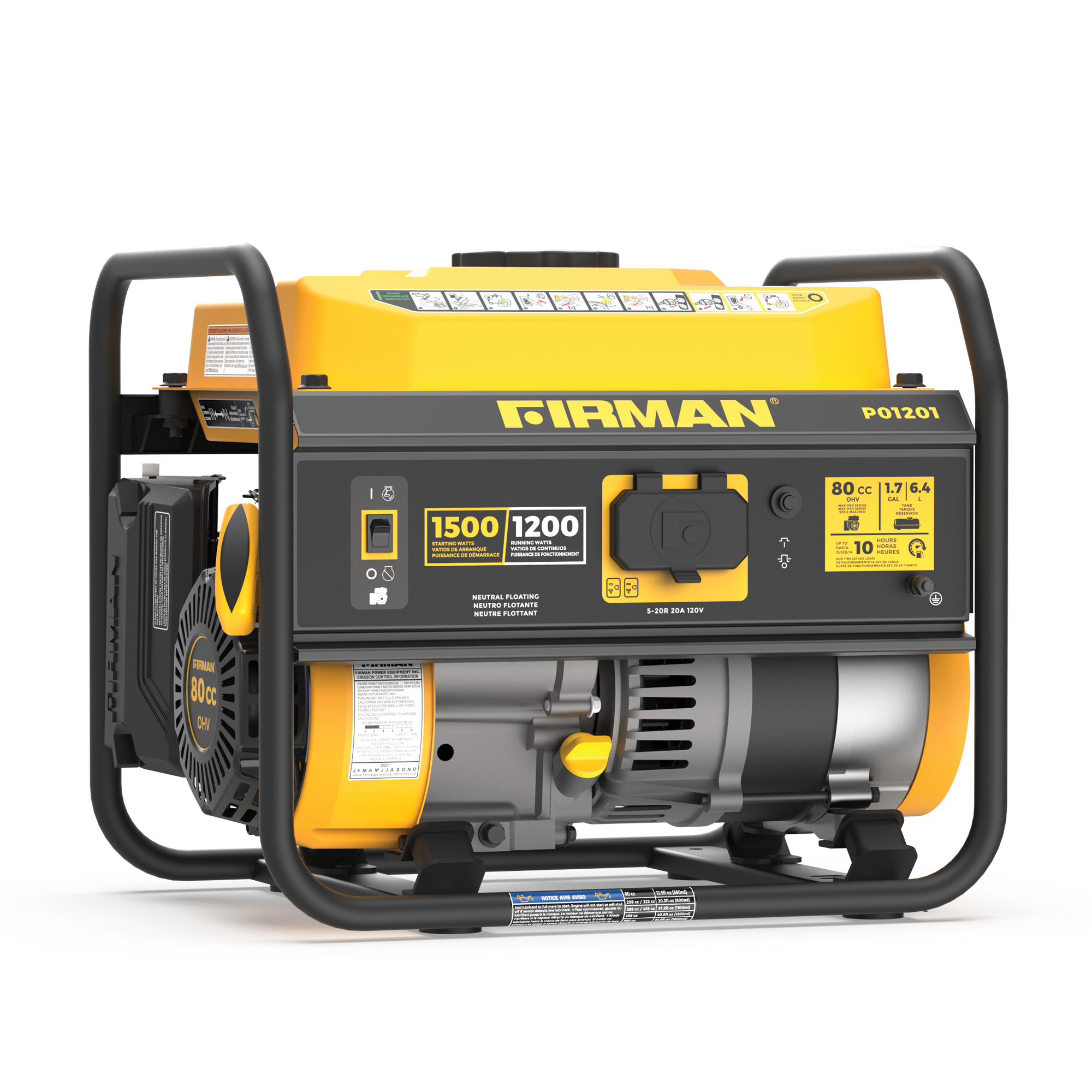 Gas Portable Generator 1500/1200W Recoil Start
