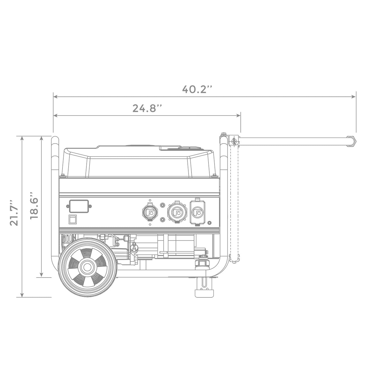 Gas Portable Generator 4450/3550W Recoil Start 120V