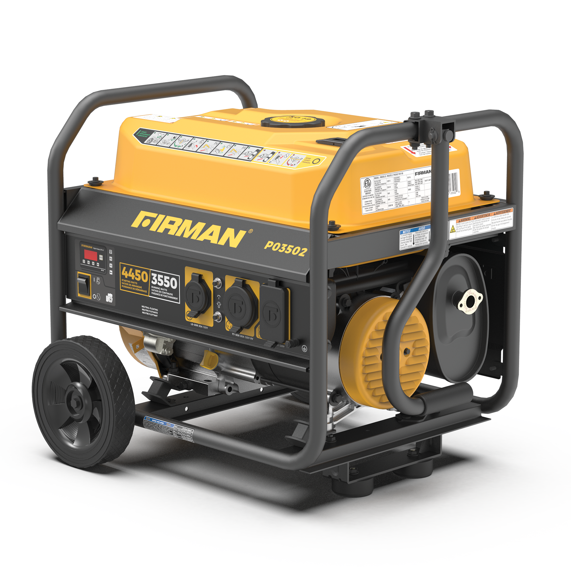 Gas Portable Generator 4450/3550W Recoil Start 120V