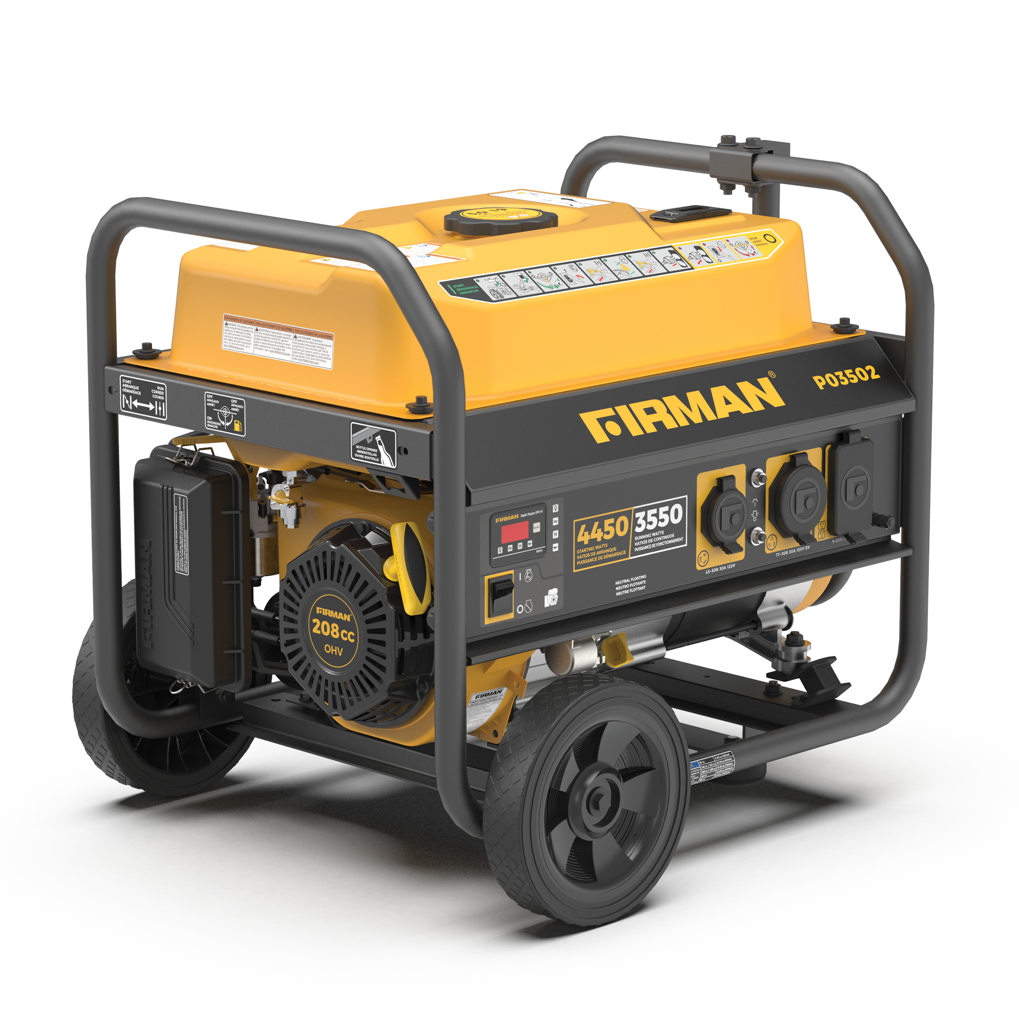 Gas Portable Generator 4450/3550W Recoil Start 120V