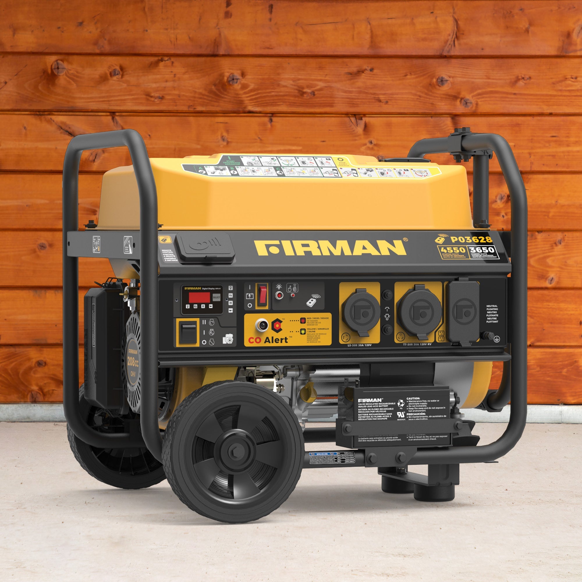Gas Portable Generator 4550/3650W Remote Start with CO Alert