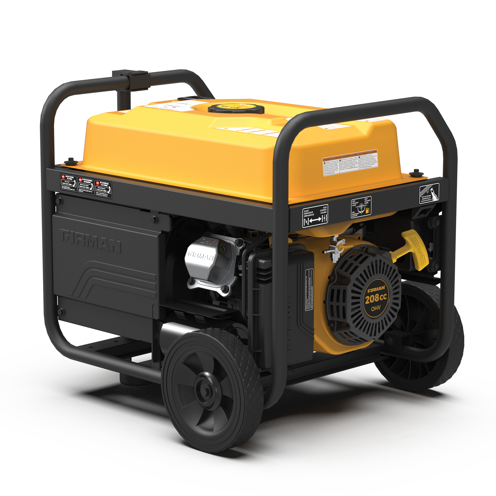 Gas Portable Generator 4550/3650W Recoil Start 120/240V with CO ALERT