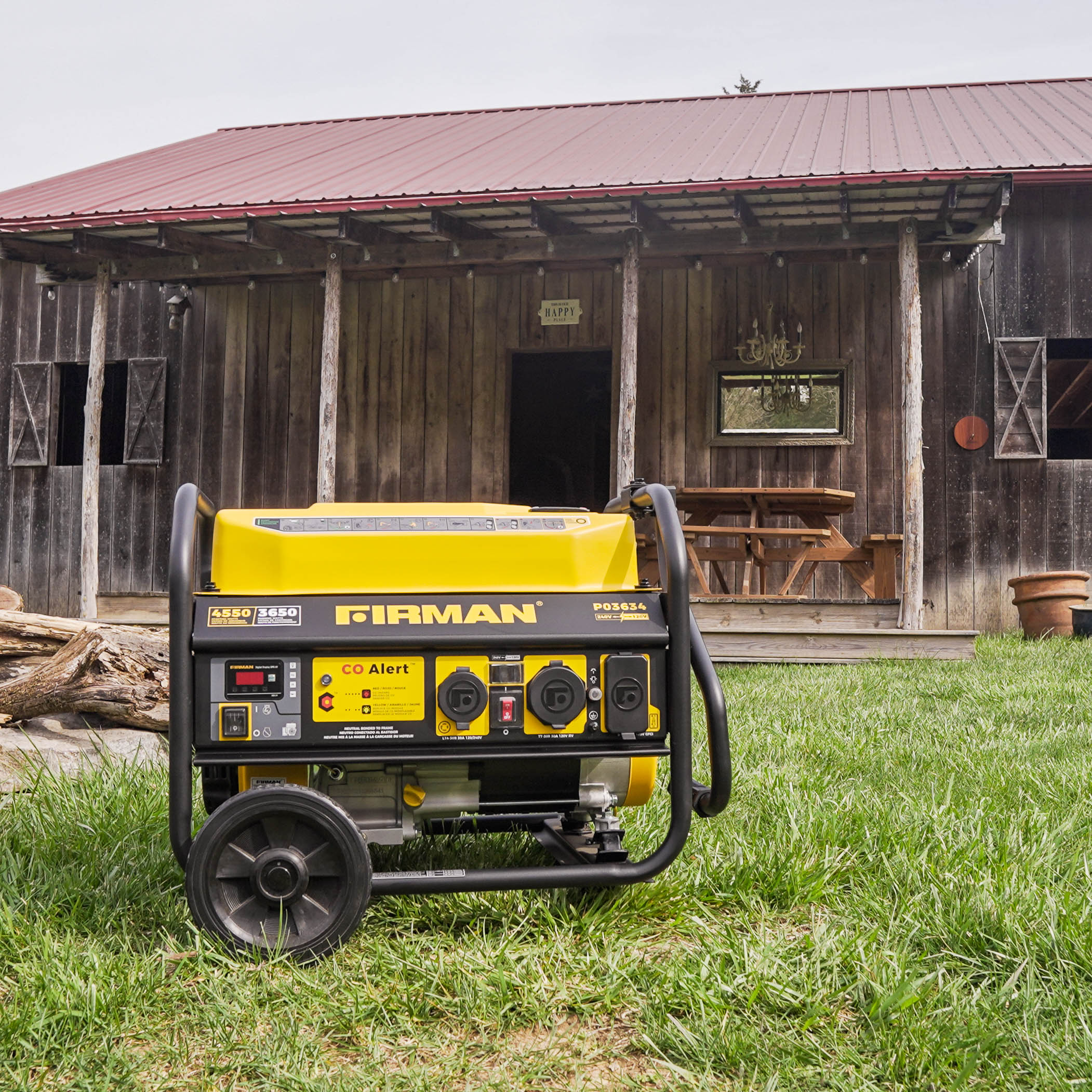 Gas Portable Generator 4550/3650W Recoil Start 120/240V with CO ALERT