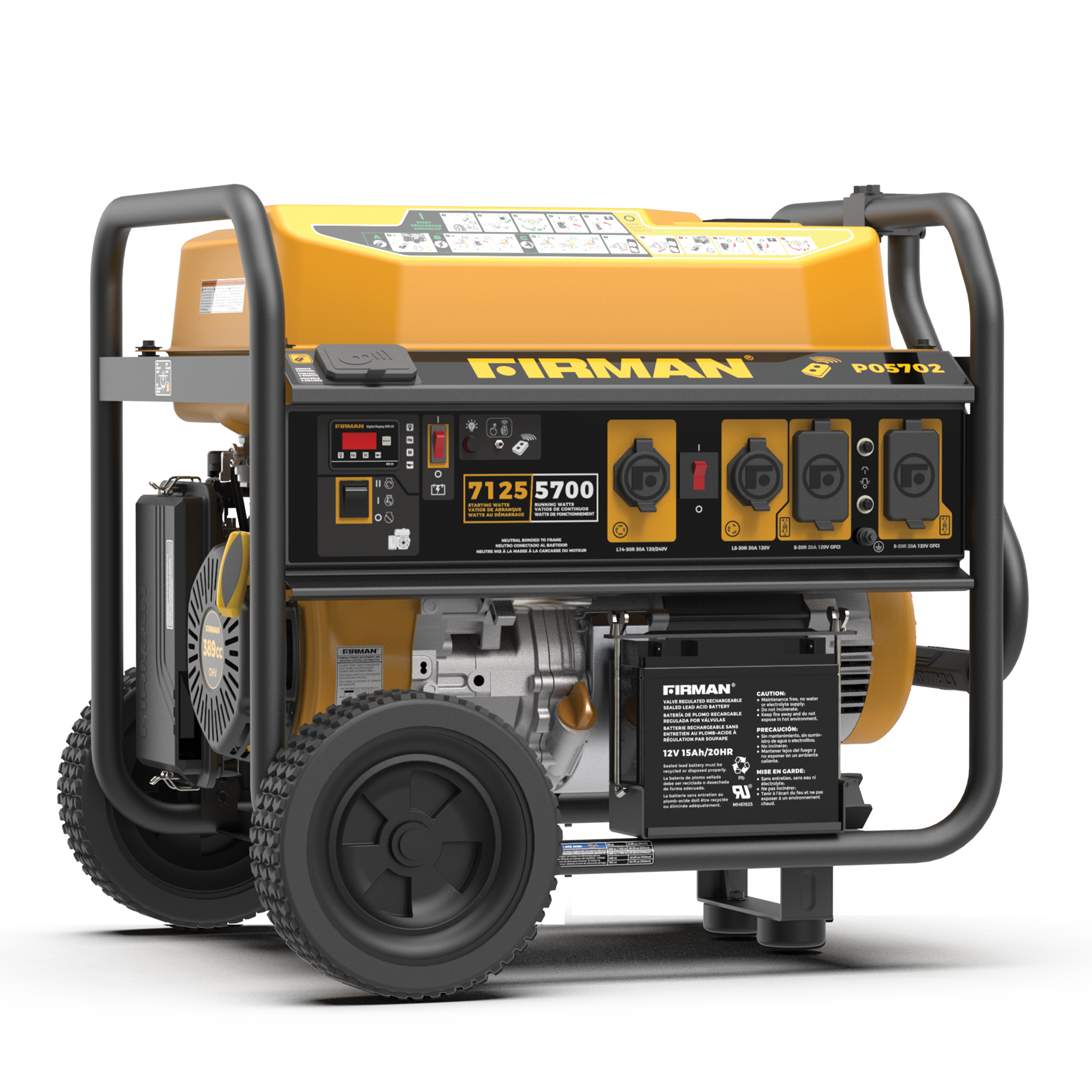 Gas Portable Generator 7125W Remote Start 120/240V