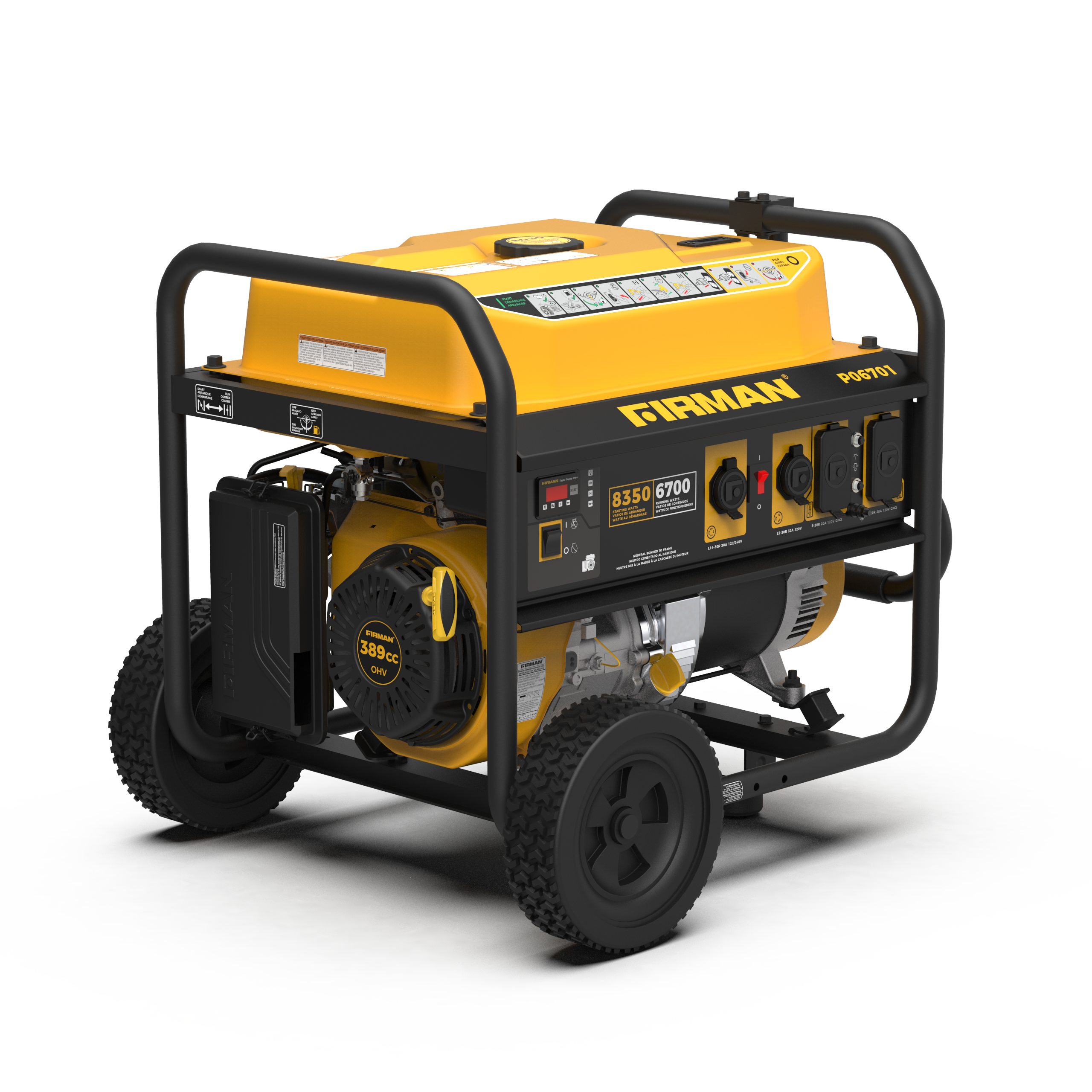 Gas Portable Generator 8350/6700W Recoil Start 120/240V