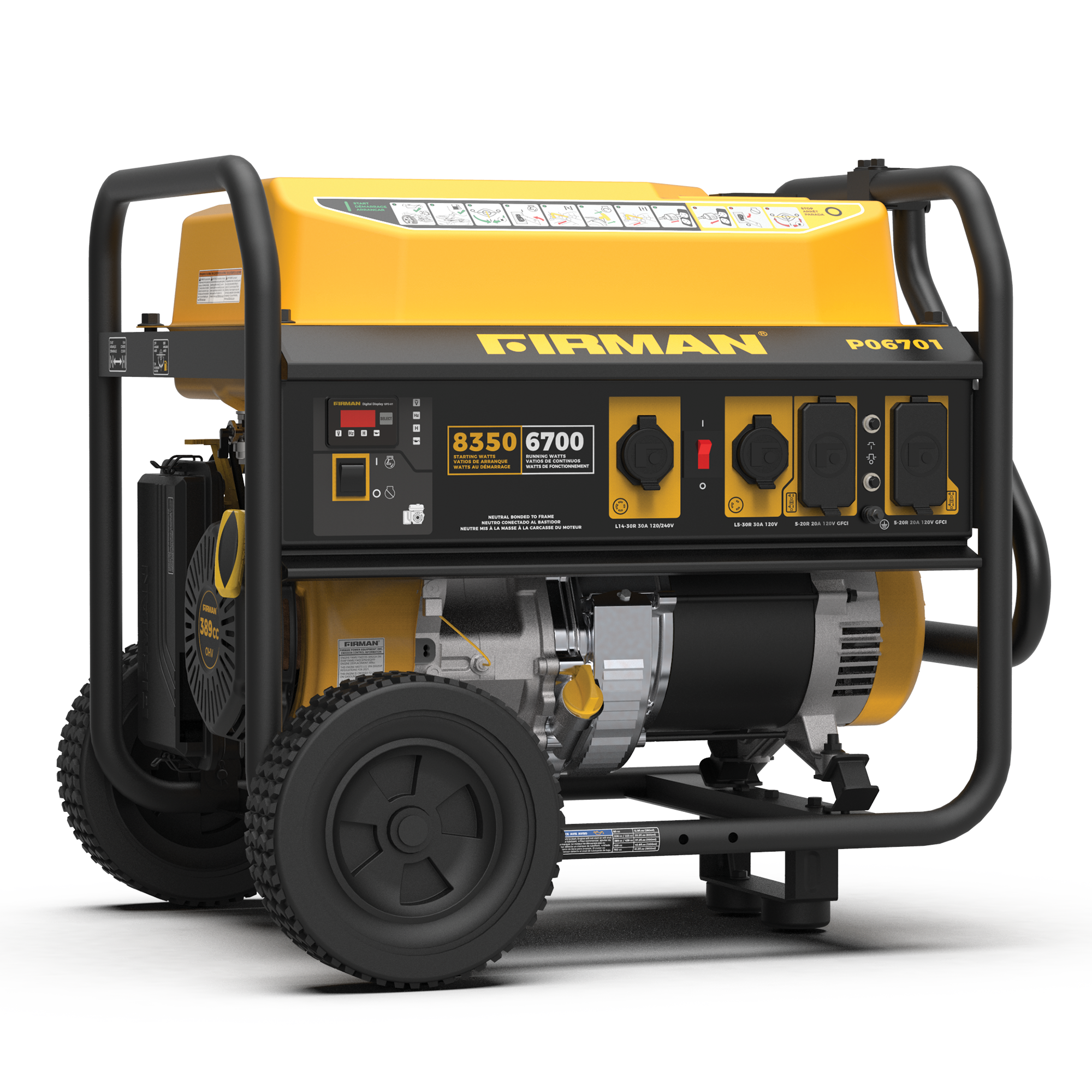 Gas Portable Generator 8350/6700W Recoil Start 120/240V
