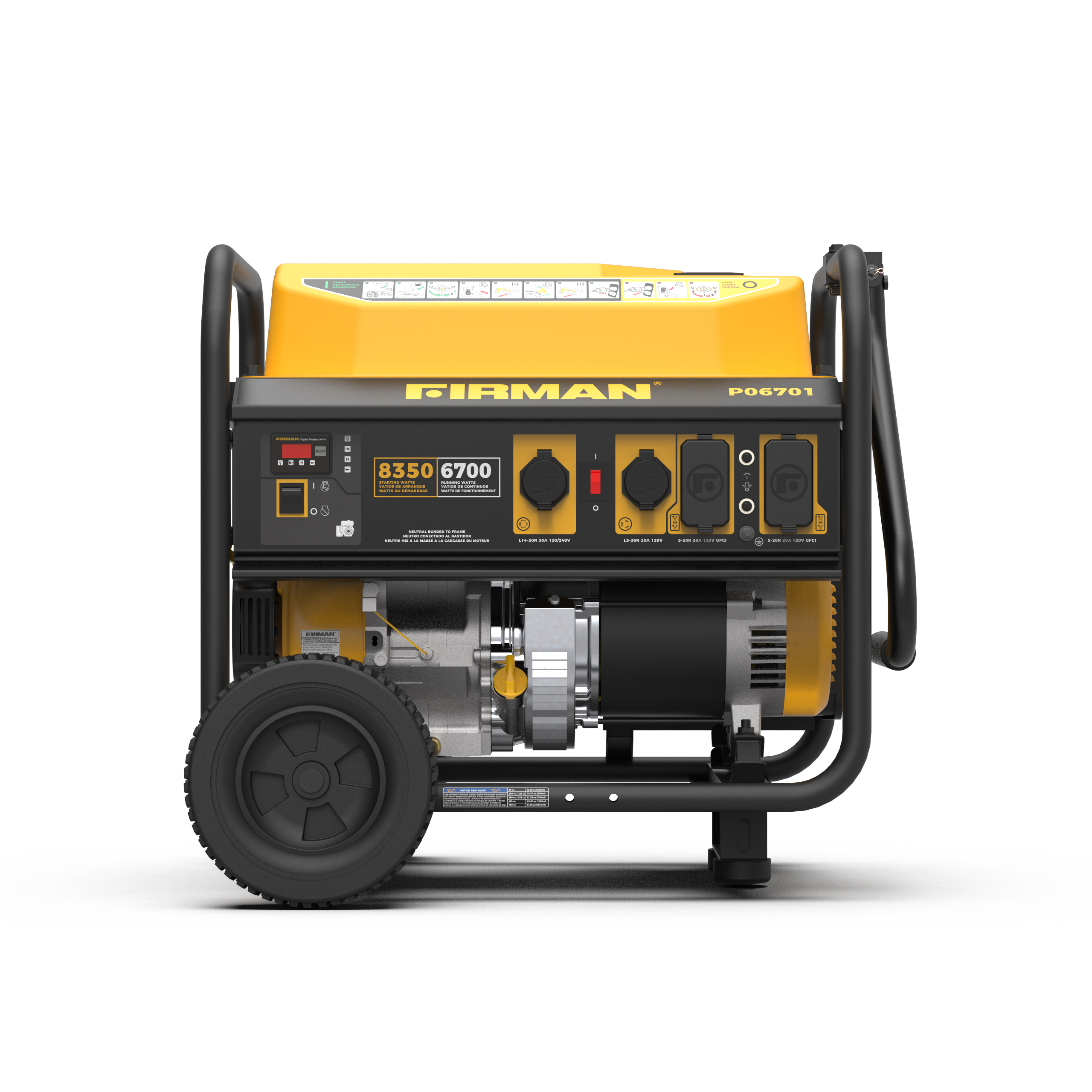 Gas Portable Generator 8350/6700W Recoil Start 120/240V