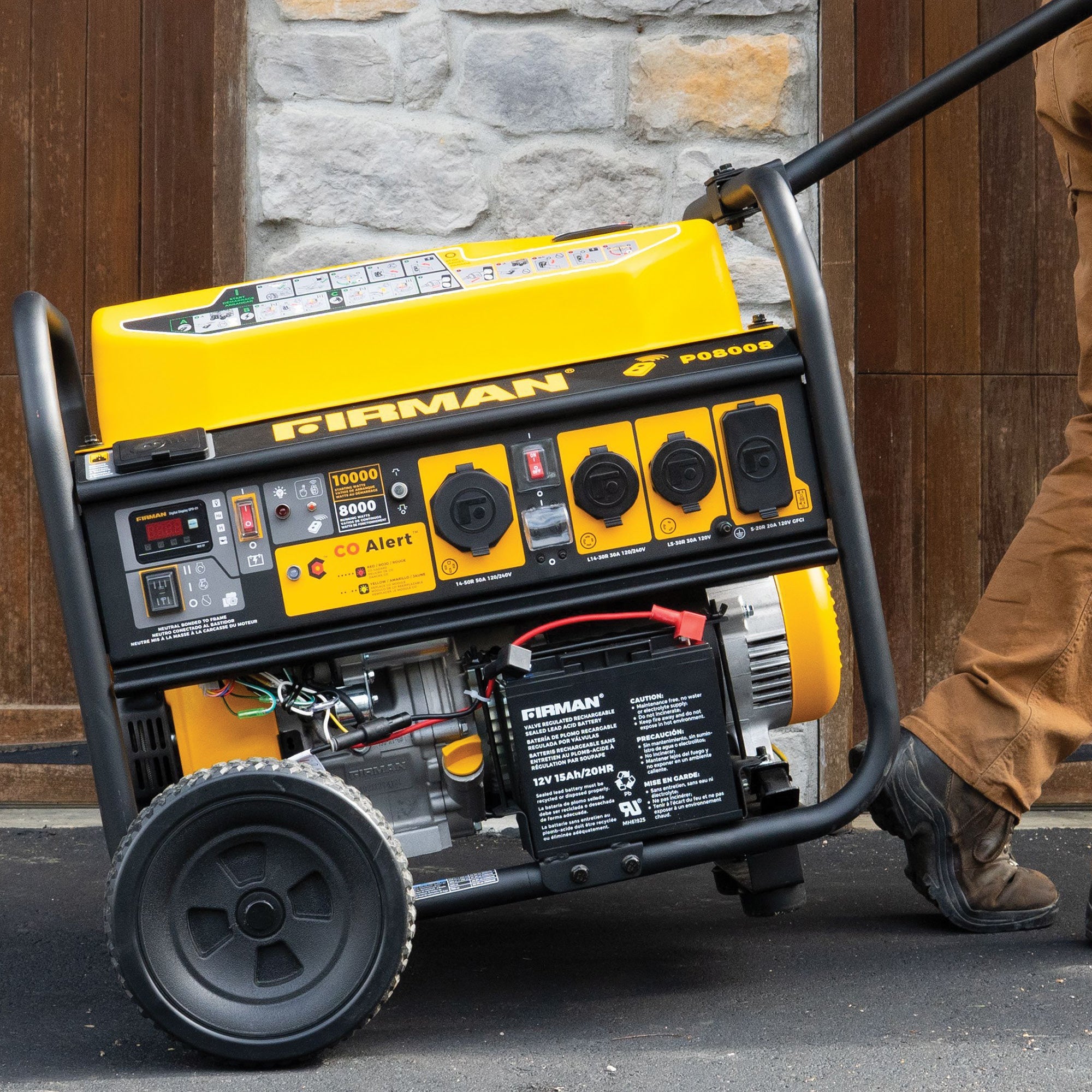 Gas Portable Generator 10000/8000W Remote Start 120/240V with CO Alert