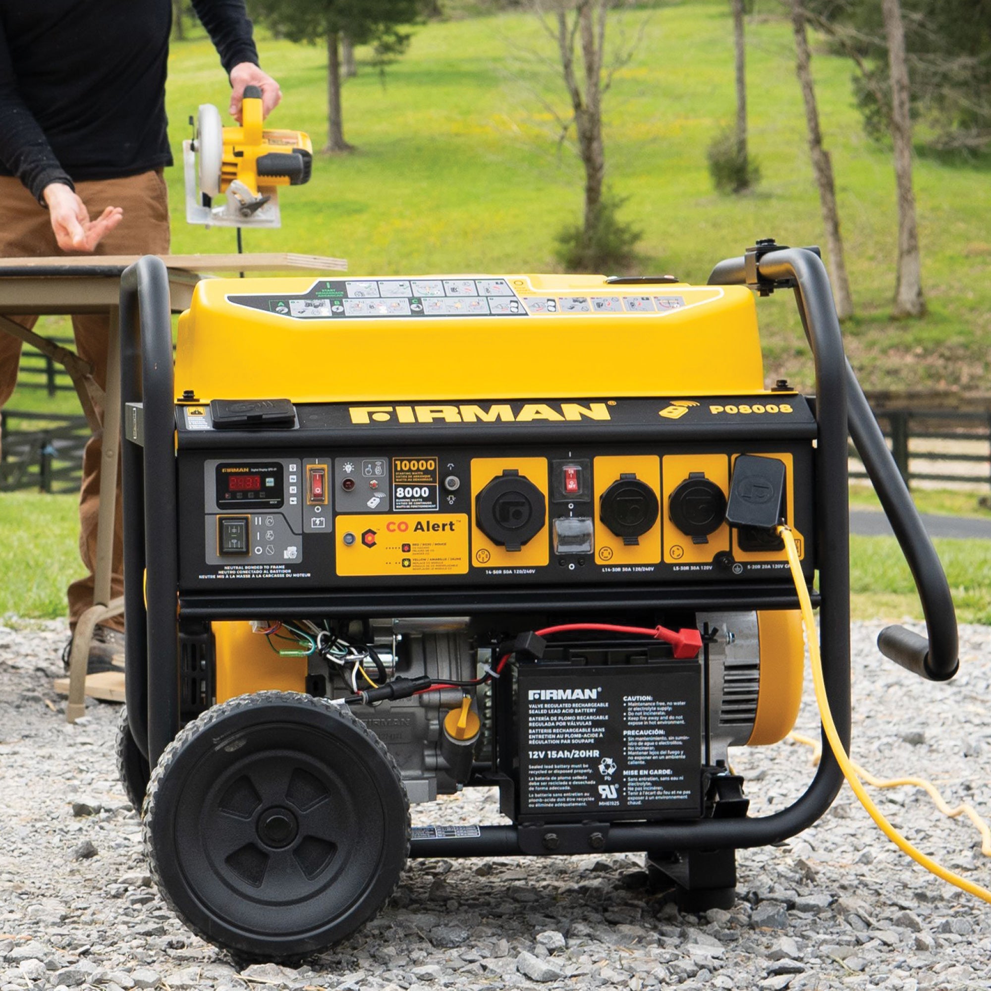 Gas Portable Generator 10000/8000W Remote Start 120/240V with CO Alert